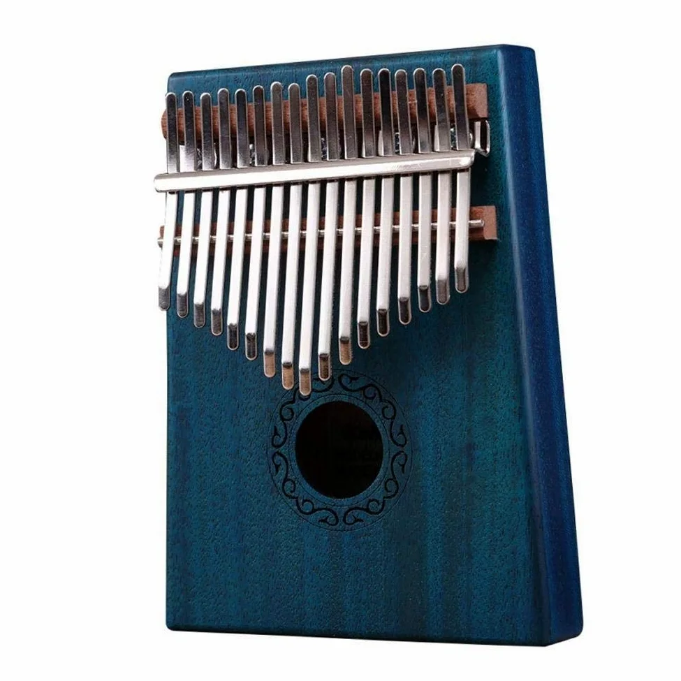 Pianoforte Kalimba a 17 tasti, in mogano, strumento musicale, ottima idea regalo, BLUE