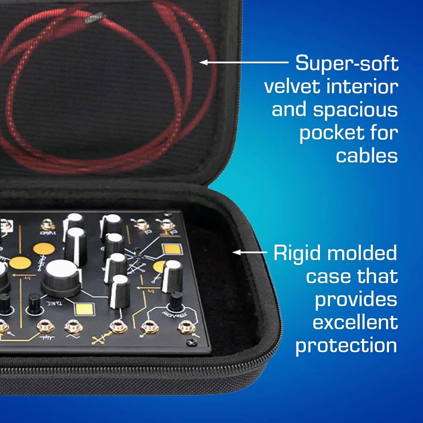 Analog Cases PULSE Case per dispositivi MakeNoise 0-Coast o simili (borsa da trasporto in resistente EVA/Nylon stampato, con robusta impugnatura in gomma), Nero