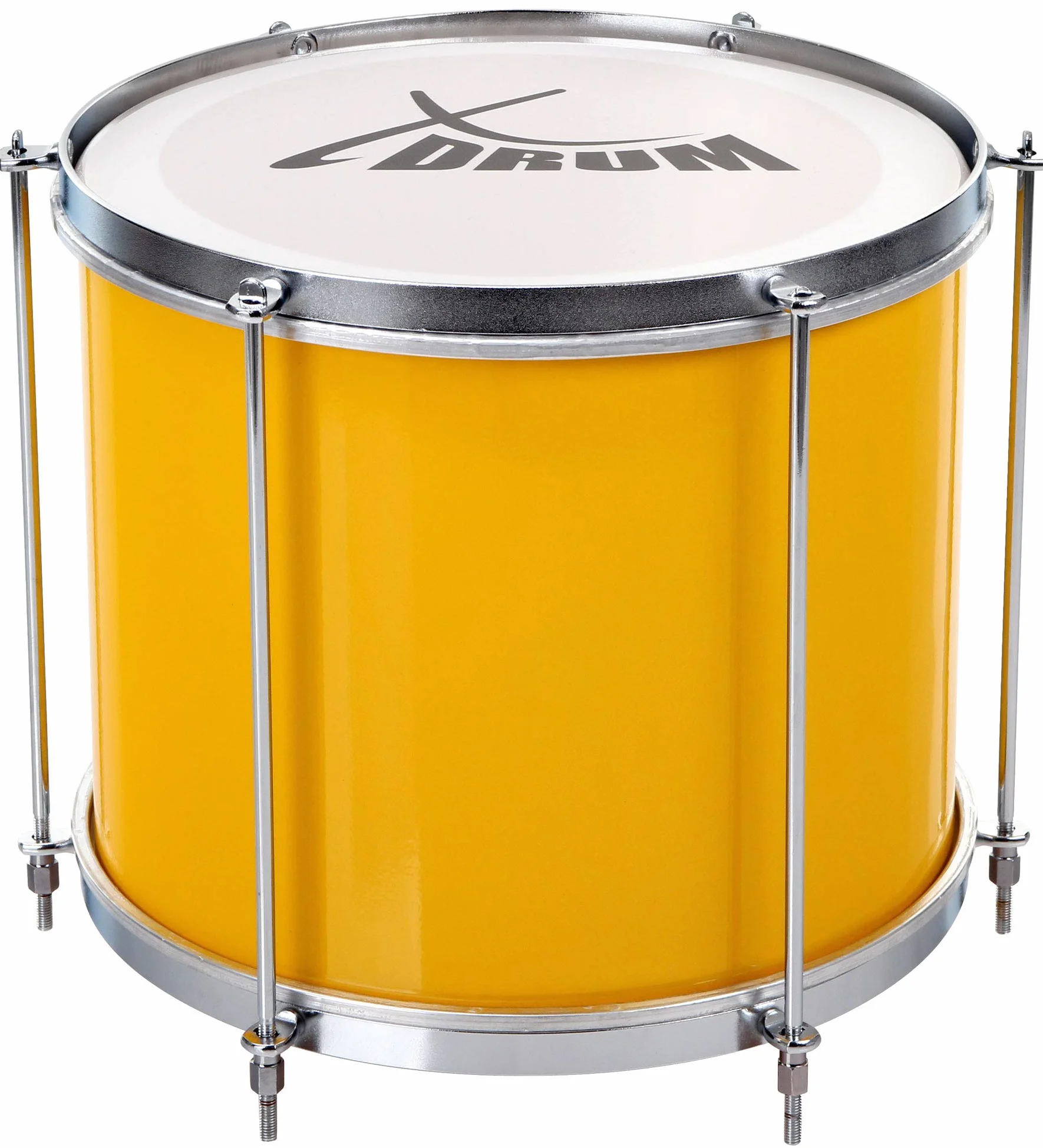 XDrum SSD-1210 Repinique Samba Drum - tamburo samba brasiliano - cassa in alluminio - 6 viti di accordatura - dimensioni: 12" x 10" - giallo-verde