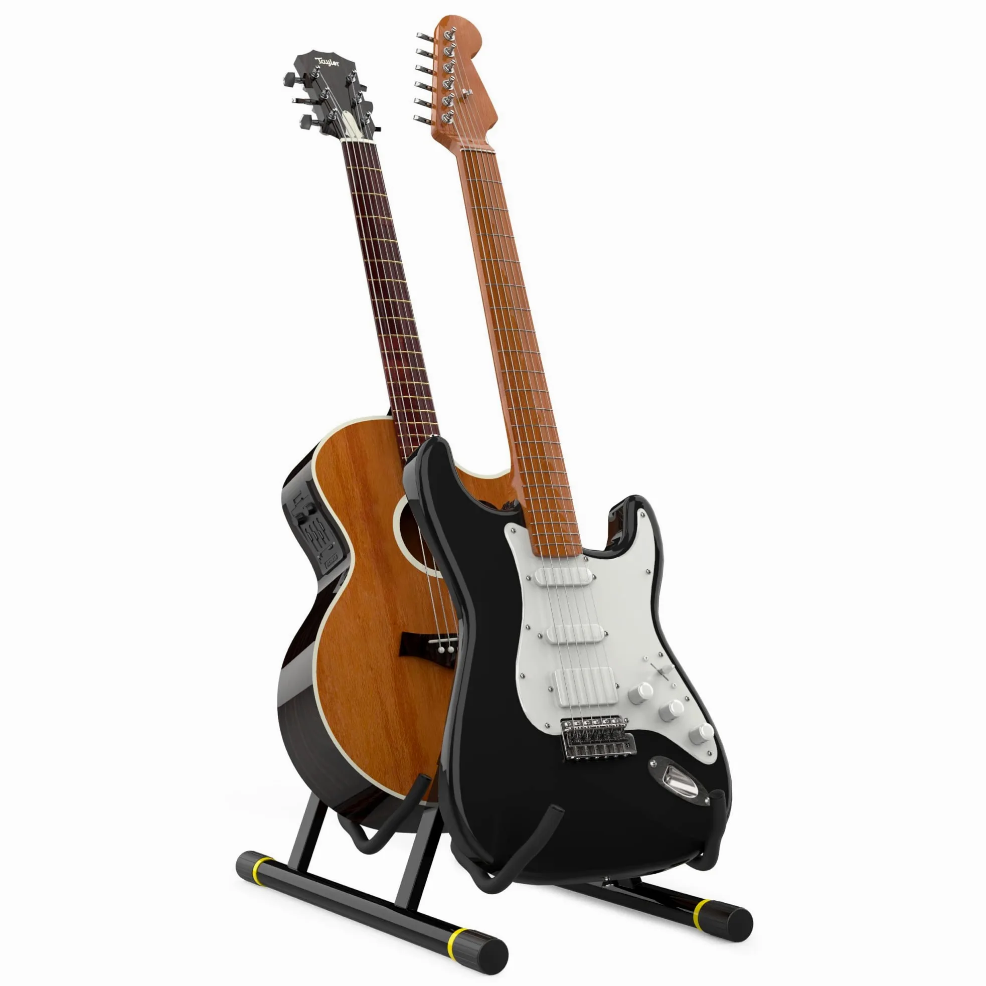Monkey Loop Double Prime - Supporto per Chitarra - Supporto da Pavimento per 2 Chitarre - Compatibile con Chitarre Acustiche, Elettriche e Bassi - Robusto e Stabile - Accessorio Pieghevole