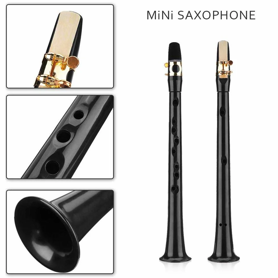 Mini sassofono tascabile, sax contralto, portatile, con 4 ance 8 cuscinetti dentali e borsa per il trasporto, strumento a fiato, adatto per principianti, facile da giocare