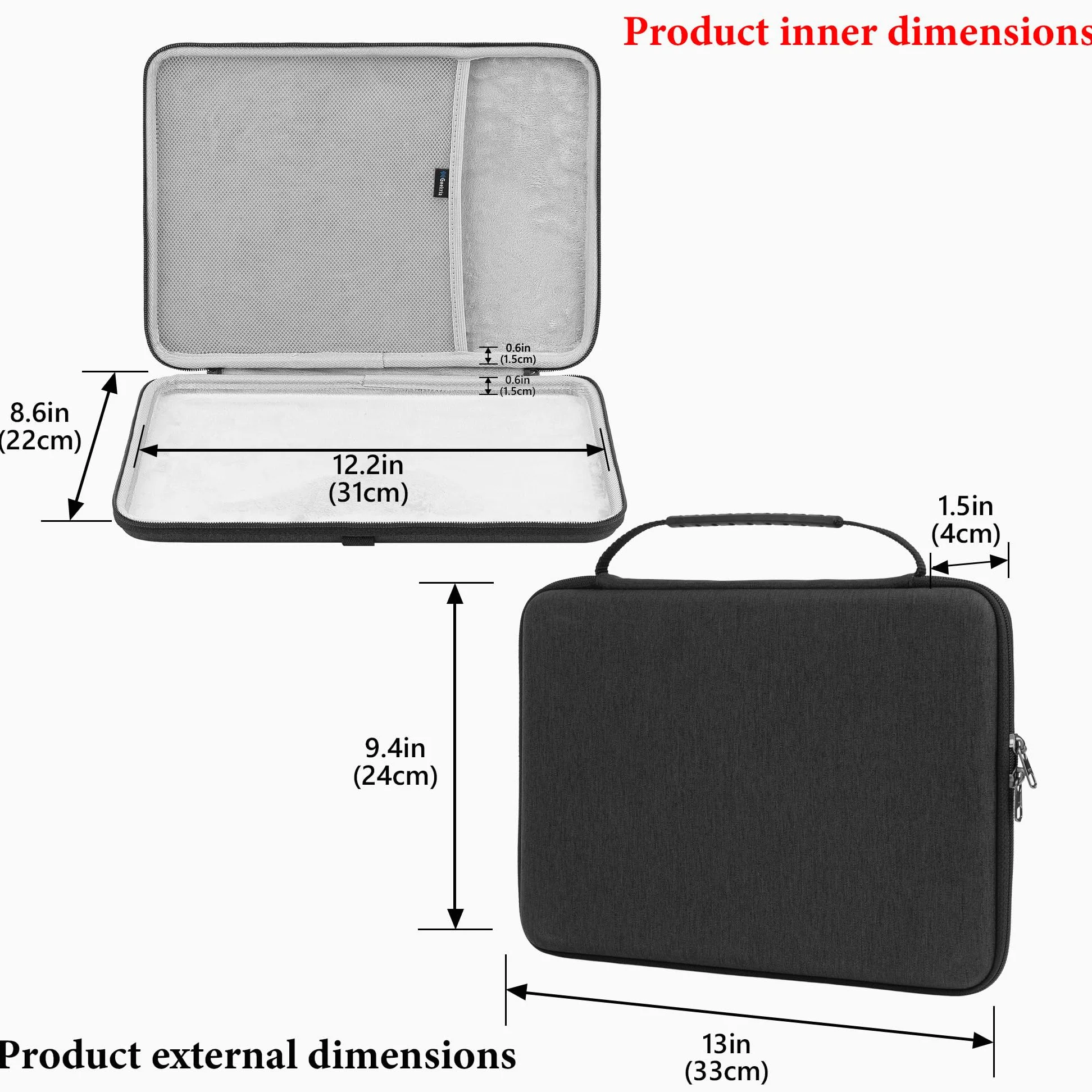 Geekria Custodia rigida da viaggio compatibile con controller arcade Razer Kitsune / 8BitDo All-Button (grigio scuro)
