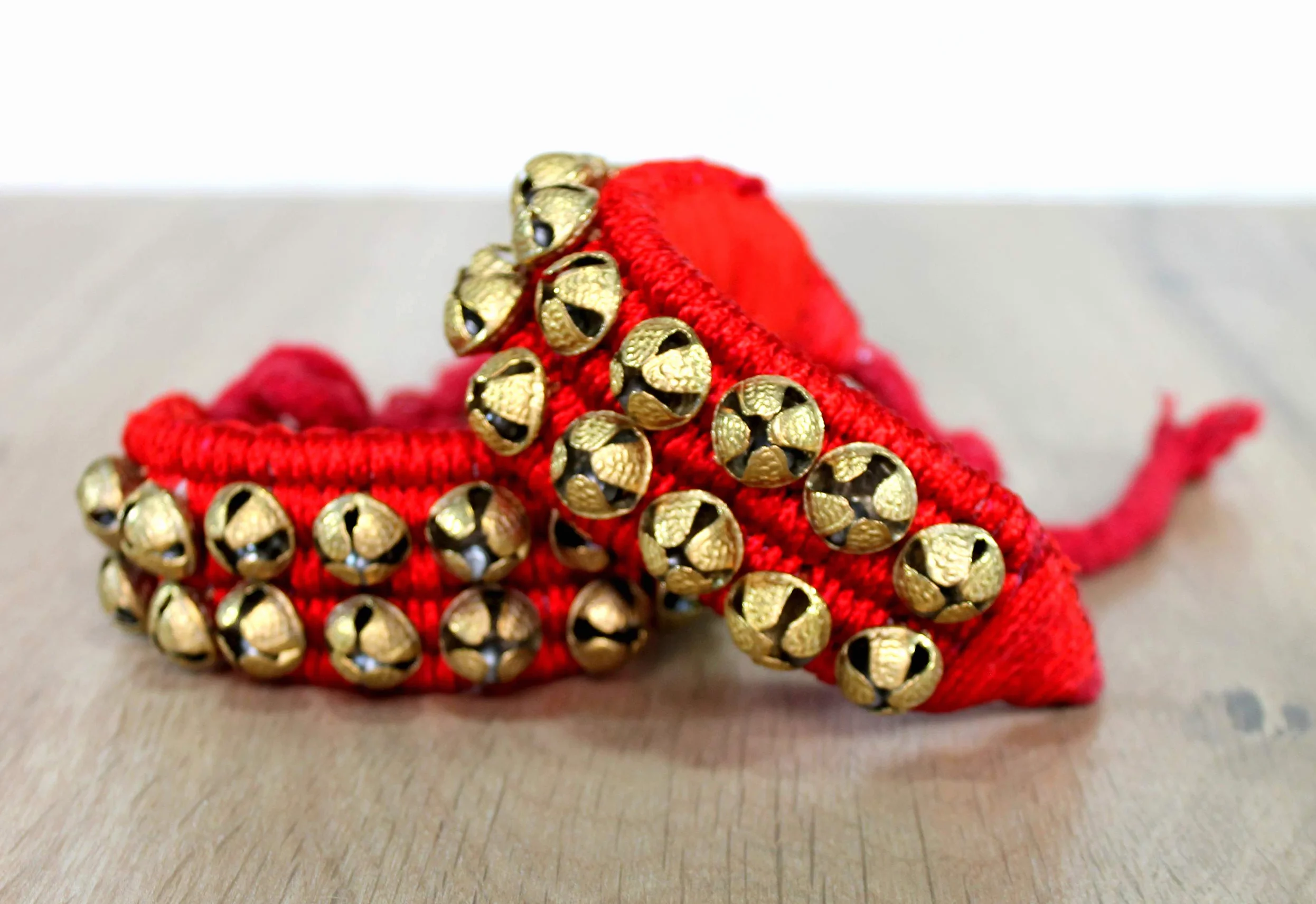eSplanade Ghungroo Danza (20 + 20) Rosso 2 Linea con Cuscini | Campana, Ghungru 2 Line Red Pad