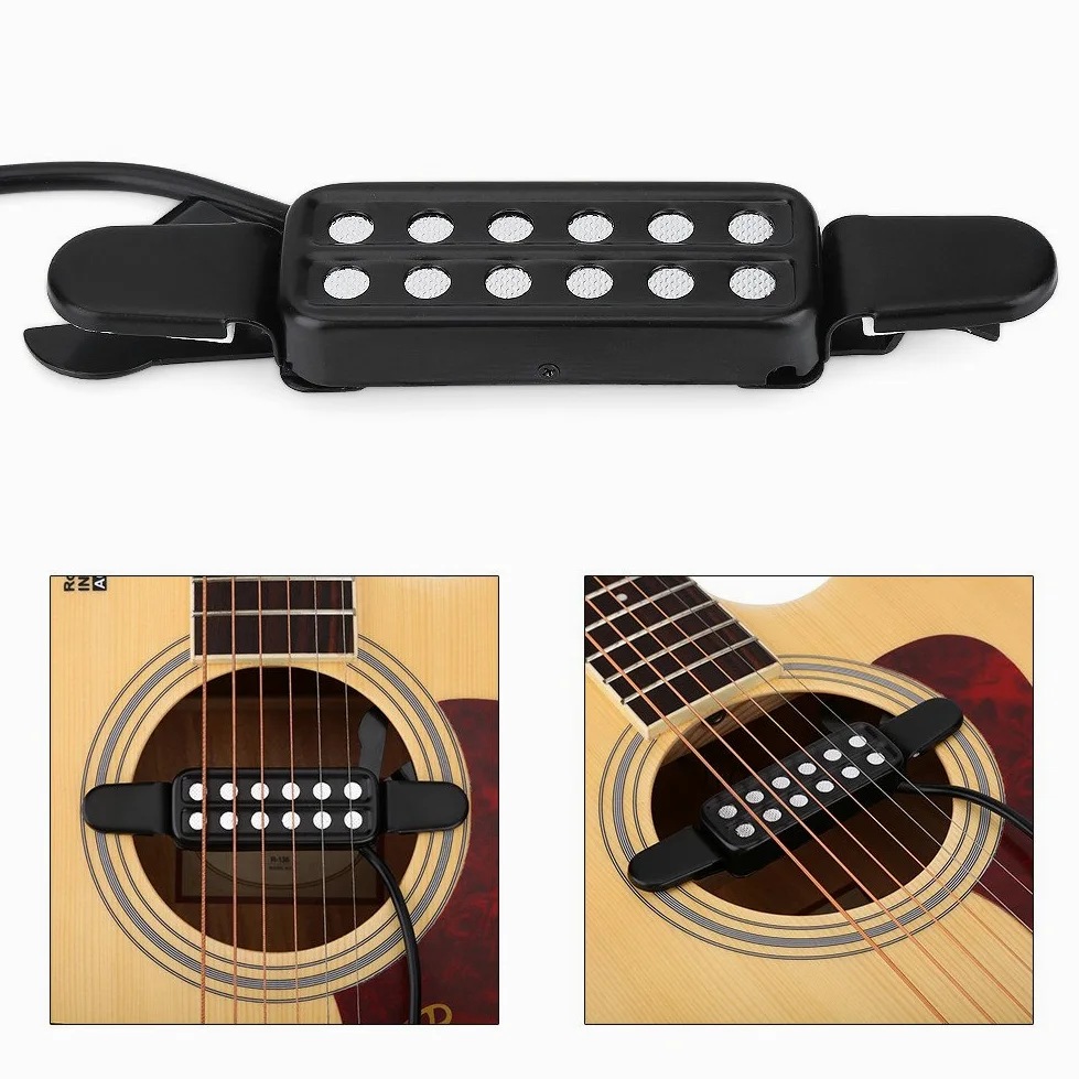 Pickup Magnetico per Chitarra 12 Fori, Trasduttore per Chitarra Accessori per Strumenti Musicali