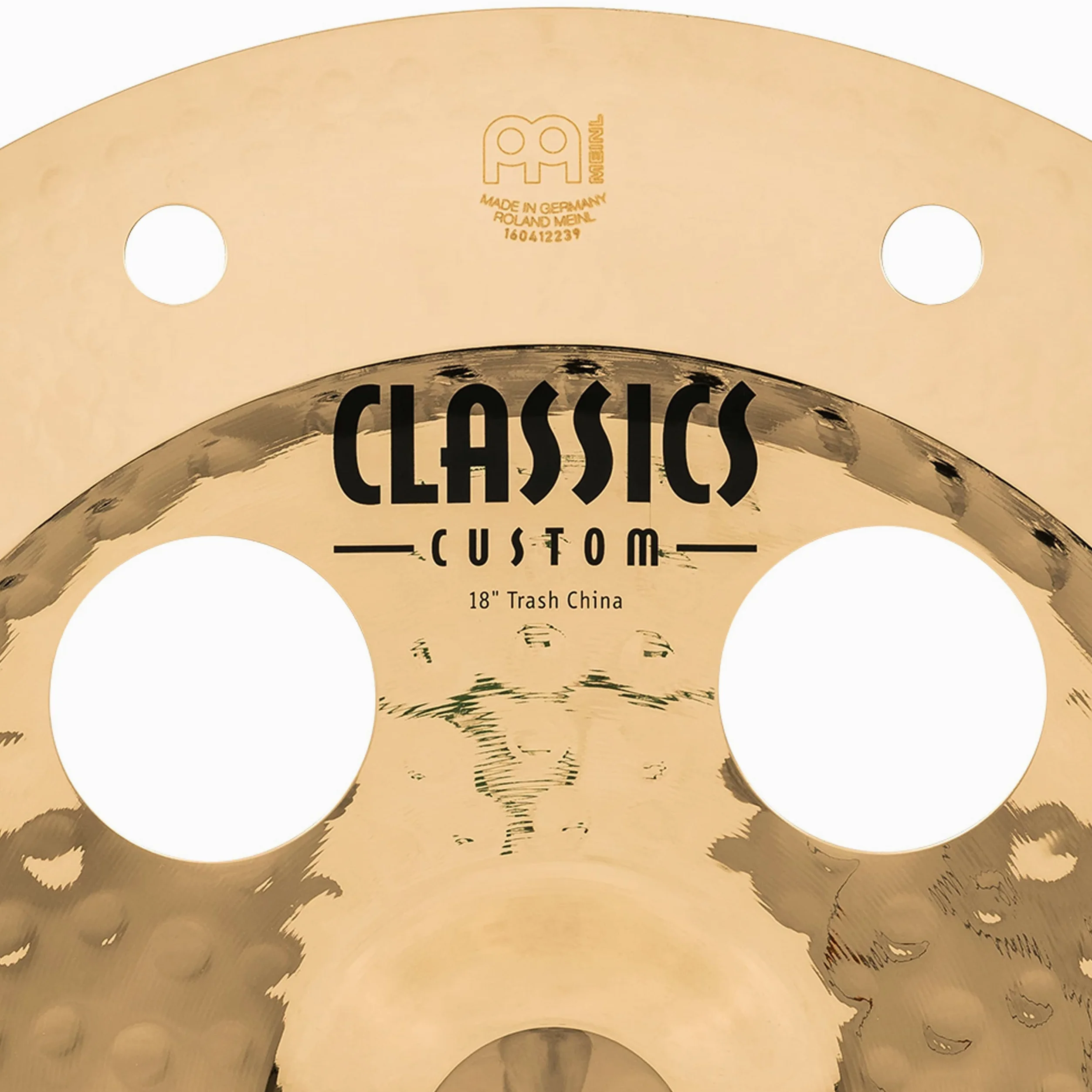 Meinl Cymbals Classics Custom Brilliant Piatto Trash China 18 pollici (45,72cm) per Batteria - Bronzo B12, Finitura Brillante, Prodotto in Germania (CC18TRCH-B)