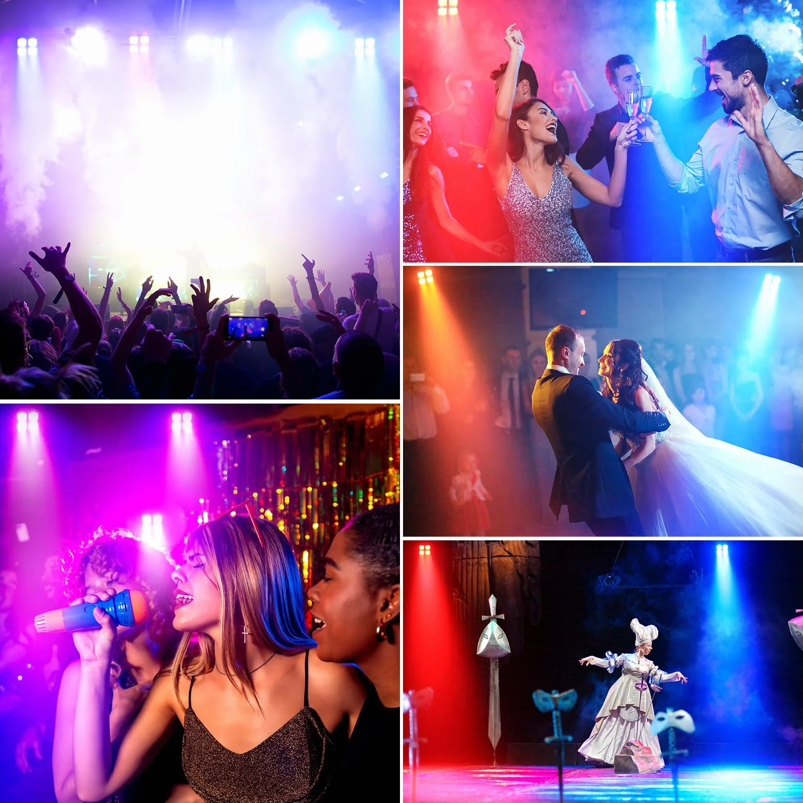4PCS 100W Par LED Faro Ricaricabile Batteria, 5200mAh RGBWA+UV Luci del Palcoscenico con Telecomando/DMX/APP Luci Discoteca per Feste Discoteca Eventi live Concerti Band