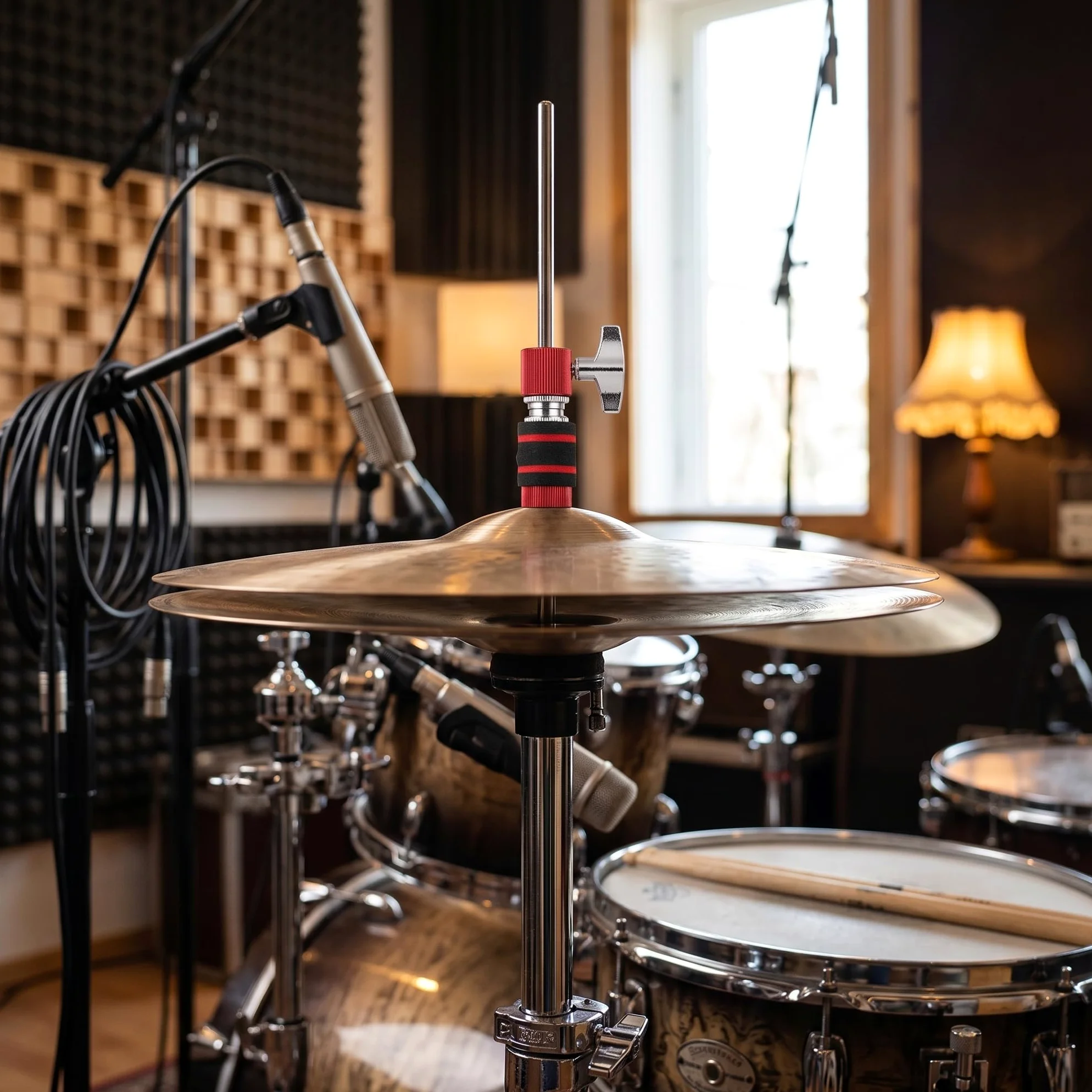 Frizione per Charleston, Frizione per Tamburo Jazz Resistente All'usura Supporto per Charleston in Metallo Supporto per Piatti Standard per Batteria Jazz Accessori per Parti di Batteria(Rosso