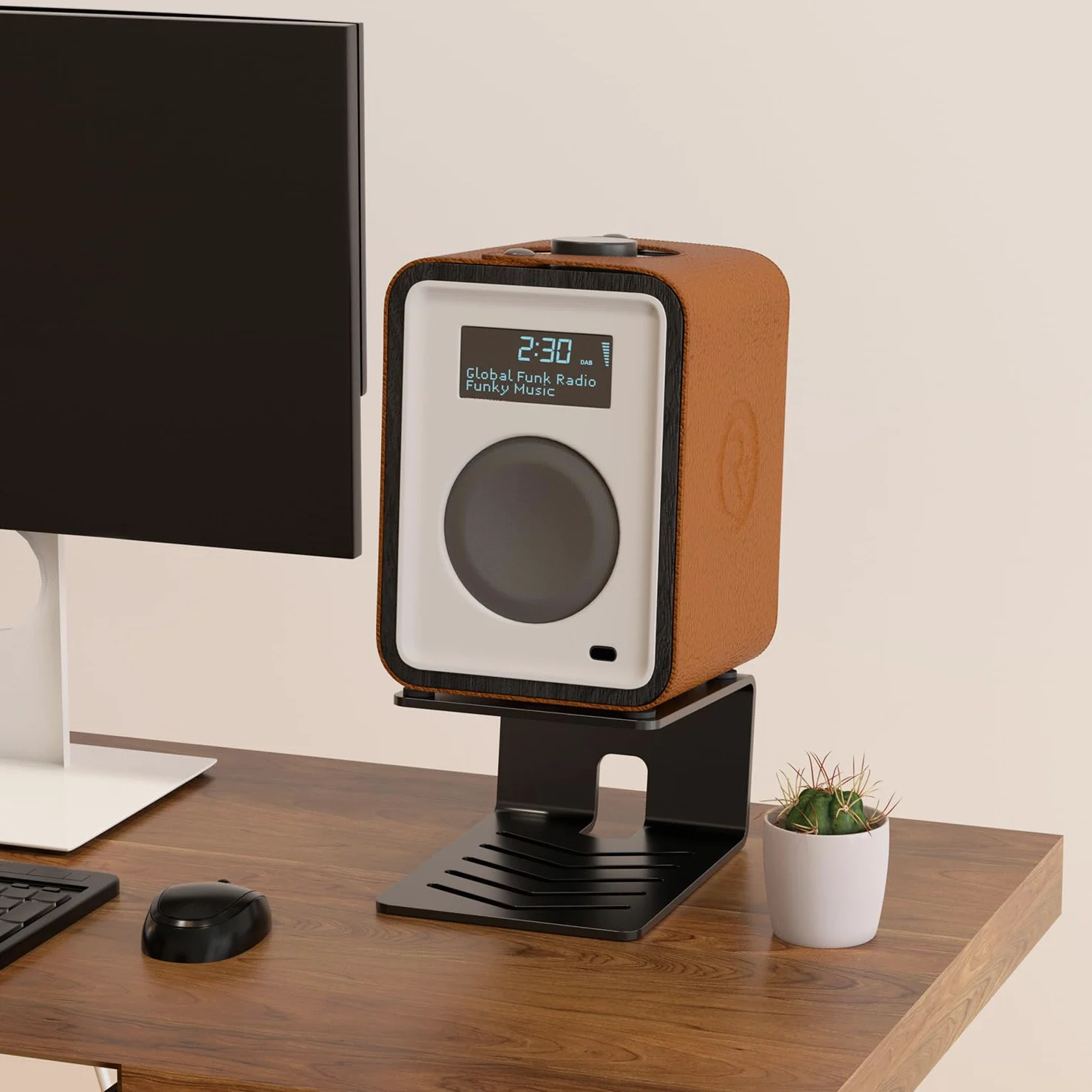 suptek 1 paio di supporti per altoparlanti da tavolo con cuscinetti di assorbimento delle vibrazioni, coppia di supporti per altoparlanti in metallo, supportano fino a 15 kg ciascuno, supporto audio