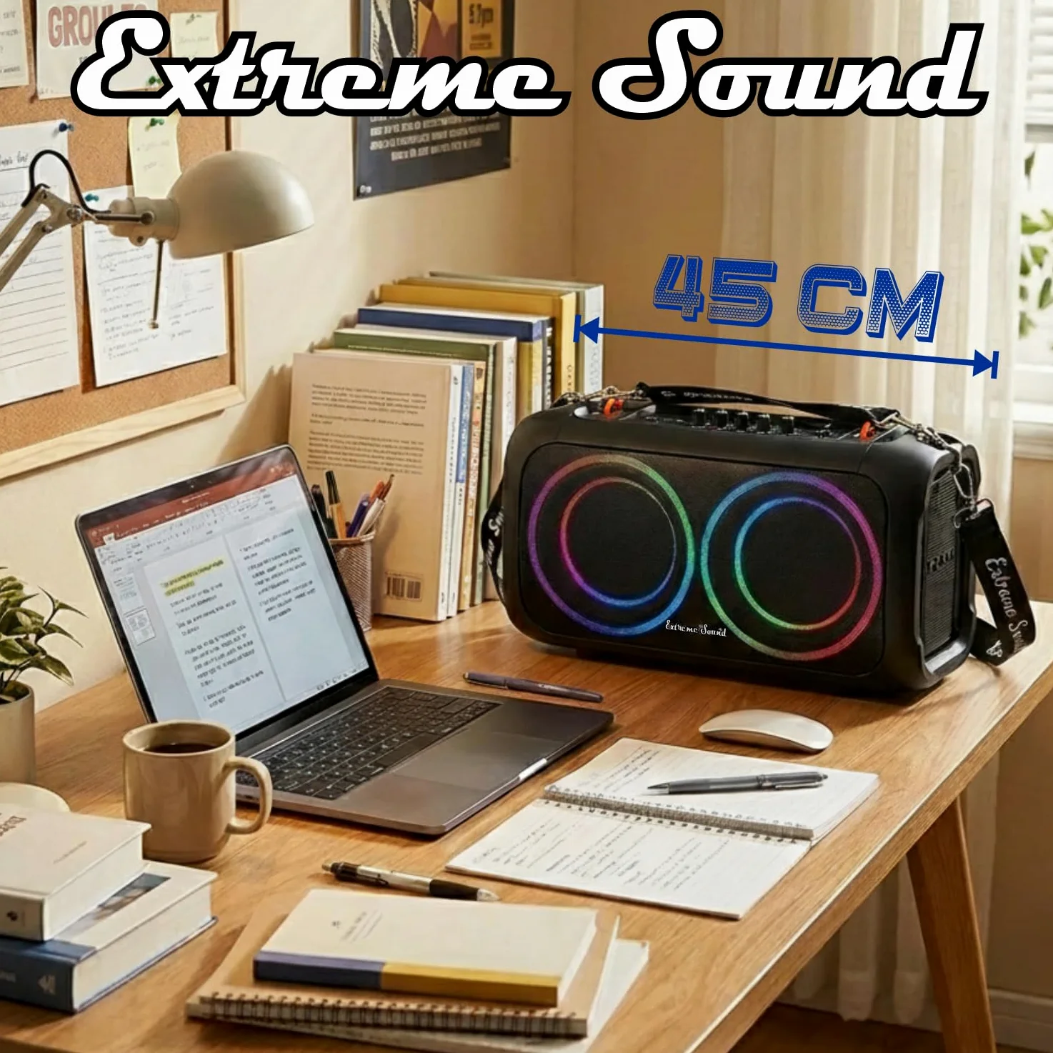 Cassa Portatile Bluetooth Ricaricabile – KIT Karaoke + 2 Microfoni - Autonomia fino a 48 ore - Radio FM, TWS, USB, AUX LED RGB, 2 Subwoofer16 cm -