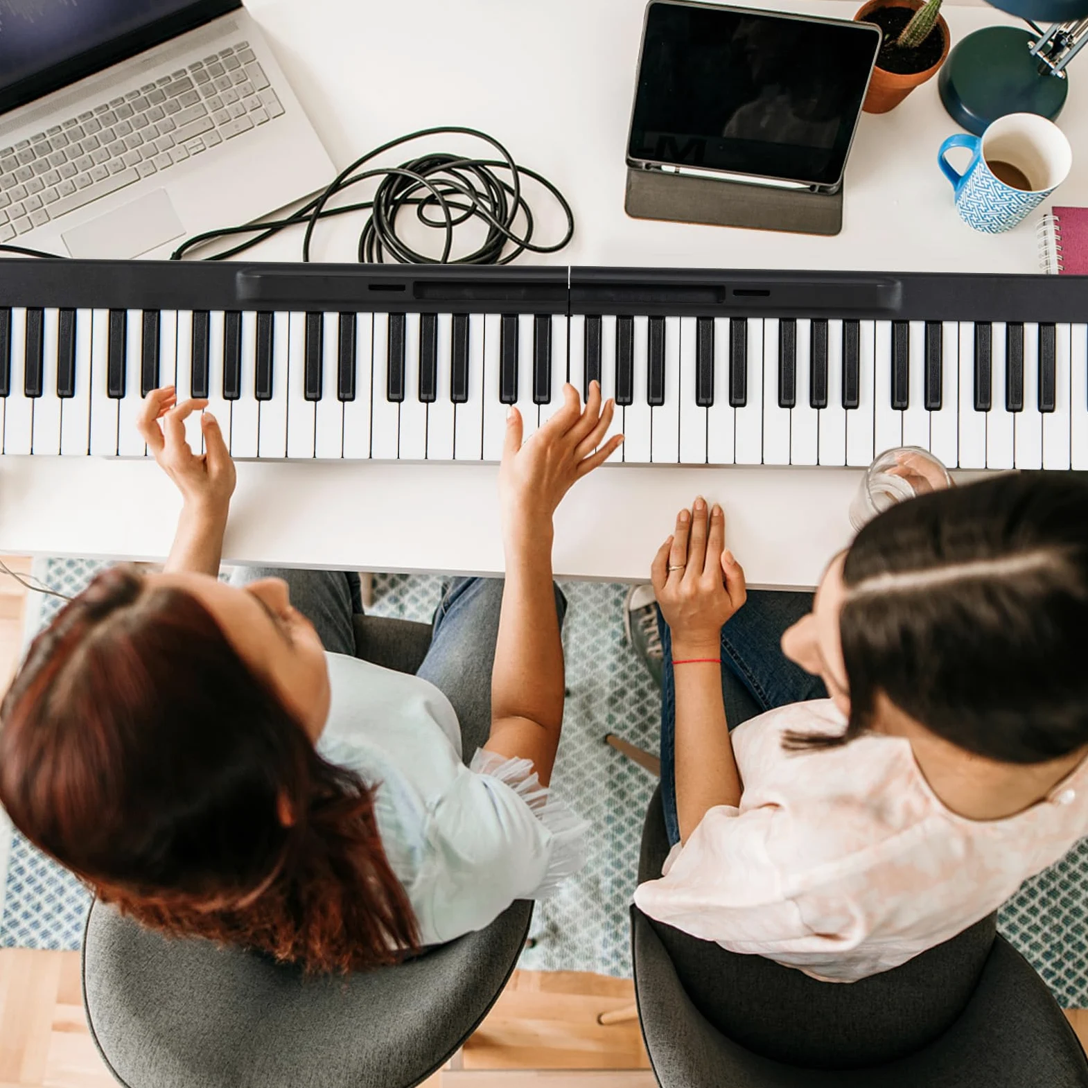 KOMFOTTEU Pianoforte Digitale 88 Tasti con Funzione MIDI & Bluetooth, Tastiera di Pianoforte Elettronico Multifunzionale Pianoforte Digitale Pieghevole per Principianti con Borsa per Pianoforte