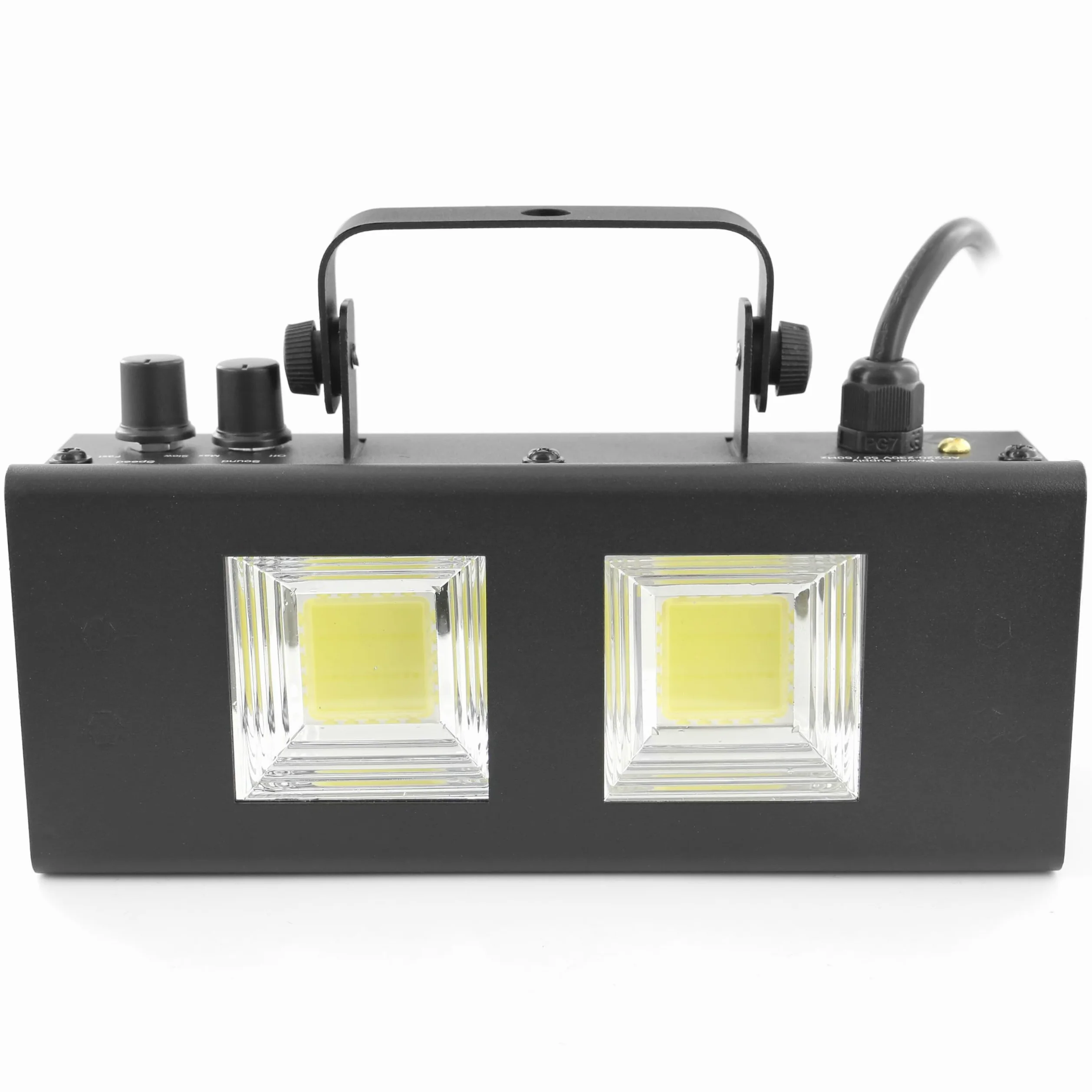 BoomTone DJ LED Strobe 2 x 20 W Nero - Stroboscopio LED potente per effetti di luce mozzafiato - Giochi di luce serale - Strobe DJ - Rilevamento musicale - Flash intenso - Illuminazione da discoteca