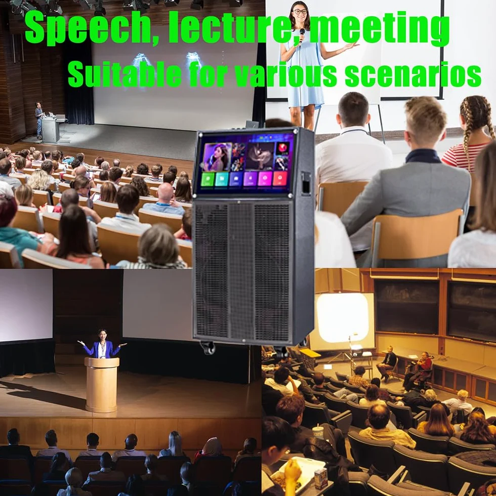 Outdoor quadrato danza, canto, guardare film, audio touch screen portatile con Bluetooth schermo del telefono cellulare proiezione karaoke macchina set