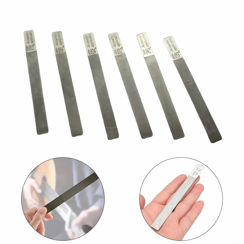 Strumento per chitarra, set di lime per capotasti, strumento liutaio per chitarra, kit di lime per la riparazione della chitarra, strumento per la manutenzione delle corde (elettrico 10-46)
