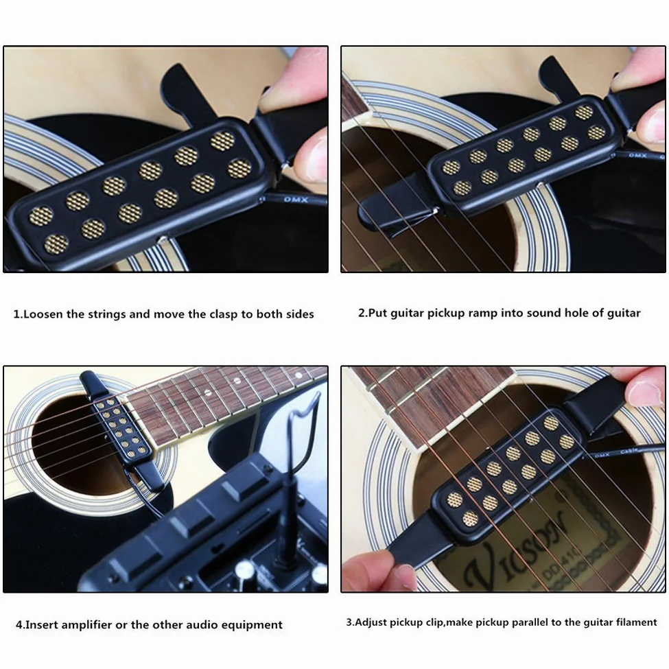 Pickup Magnetico per Chitarra 12 Fori, Trasduttore per Chitarra Accessori per Strumenti Musicali