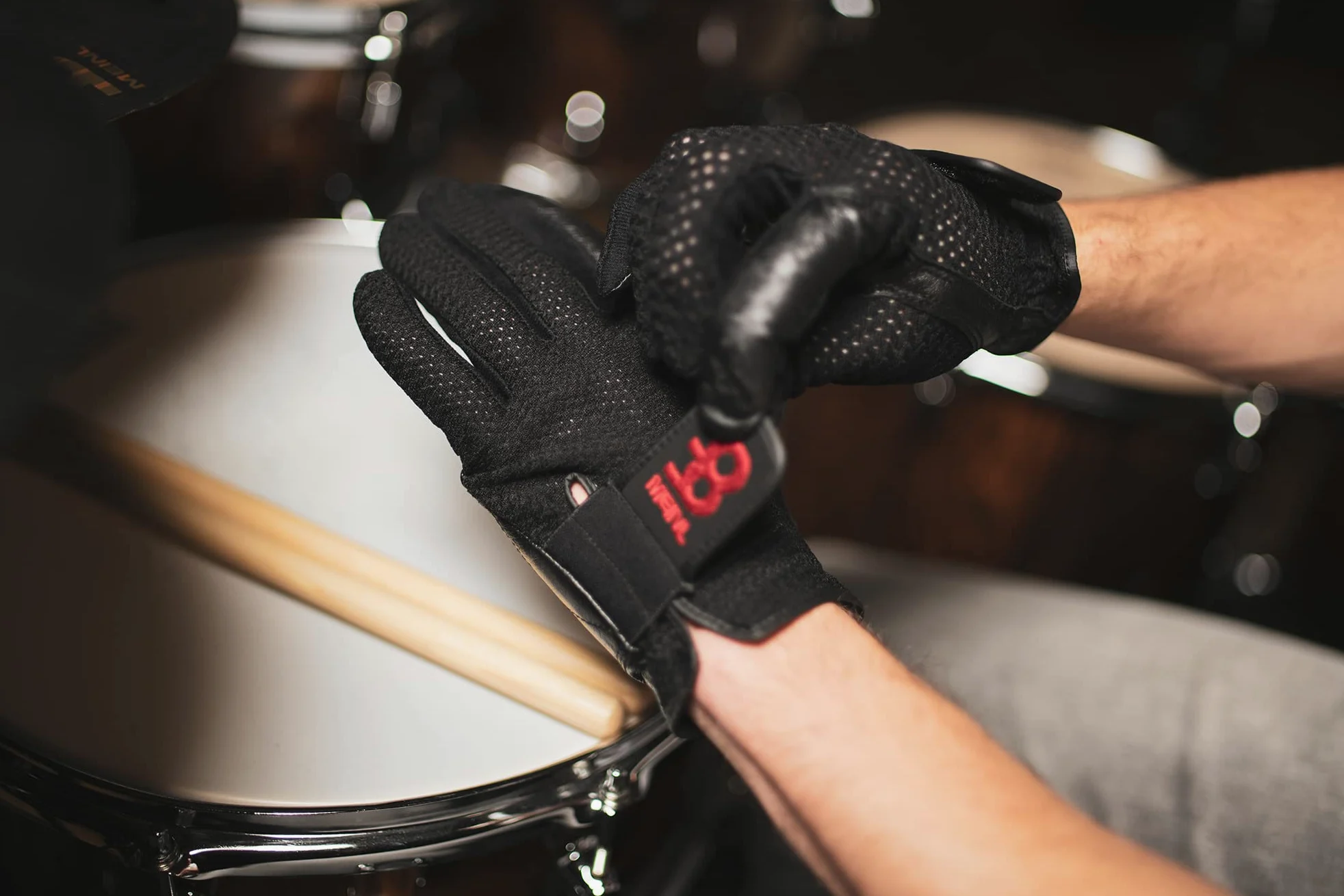 Meinl Drummer Gloves MDG-M, medium, w/fingers - Merce