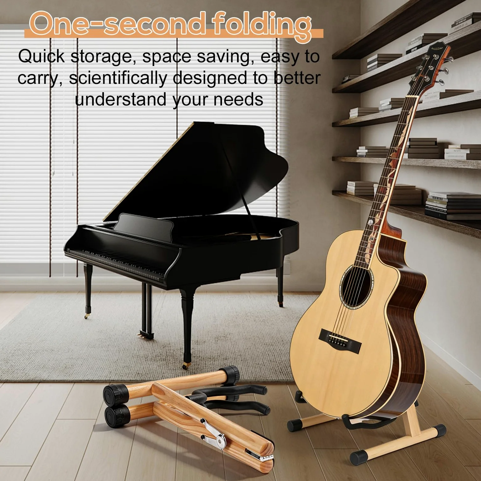 Supporto per chitarra in legno, per violoncello con supporto ad arco e schiuma imbottita, supporto pieghevole per chitarra acustica, in legno a forma di A, realizzato a mano, per chitarra elettrica
