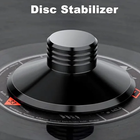 Stabilizzatore per Giradischi LP, Peso in Metallo per Dischi in Vinile con Base Protettiva Antiscivolo – Stabilizzatore Record per Giradischi Analogici, Accessorio per Audiofili e Collezionisti