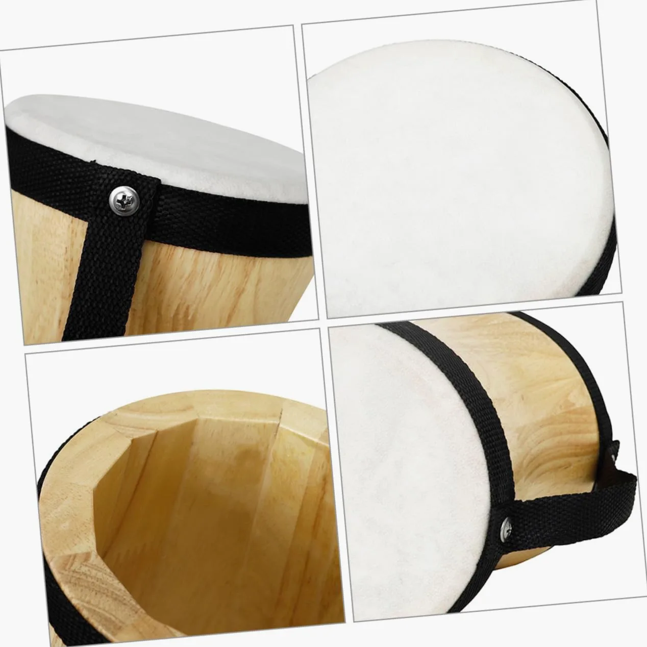Tamburo a Mano per Ragazzo Ragazza con Pelle di Montone e Legno, Strumento Musicale Percussione Educativo con Suono Chiaro e Qualità Durevole, per L'apprendimento