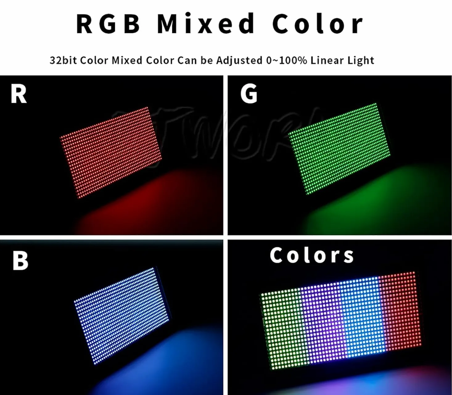 SHEHDS Fase Strobe Light Wash LED 200W RGB Marquee (8 segmenti) Uplights DMX512 Metal Housing DJ Light