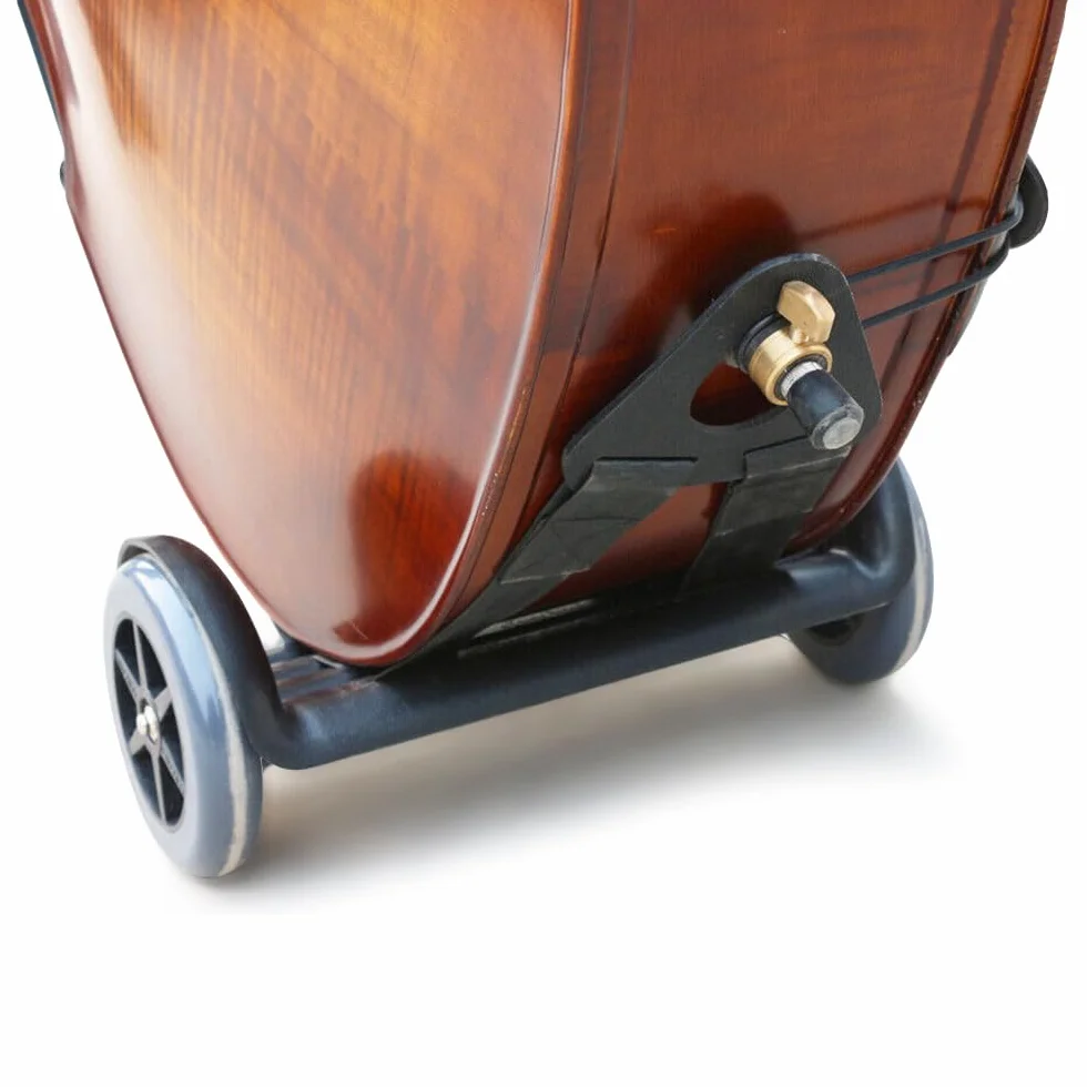 WUQIMUSC Carrello verticale per contrabbasso con ruote resistenti e cinghia regolabile, strumenti per bassi, dimensioni da 1/10 a 4/4, facile da trasportare