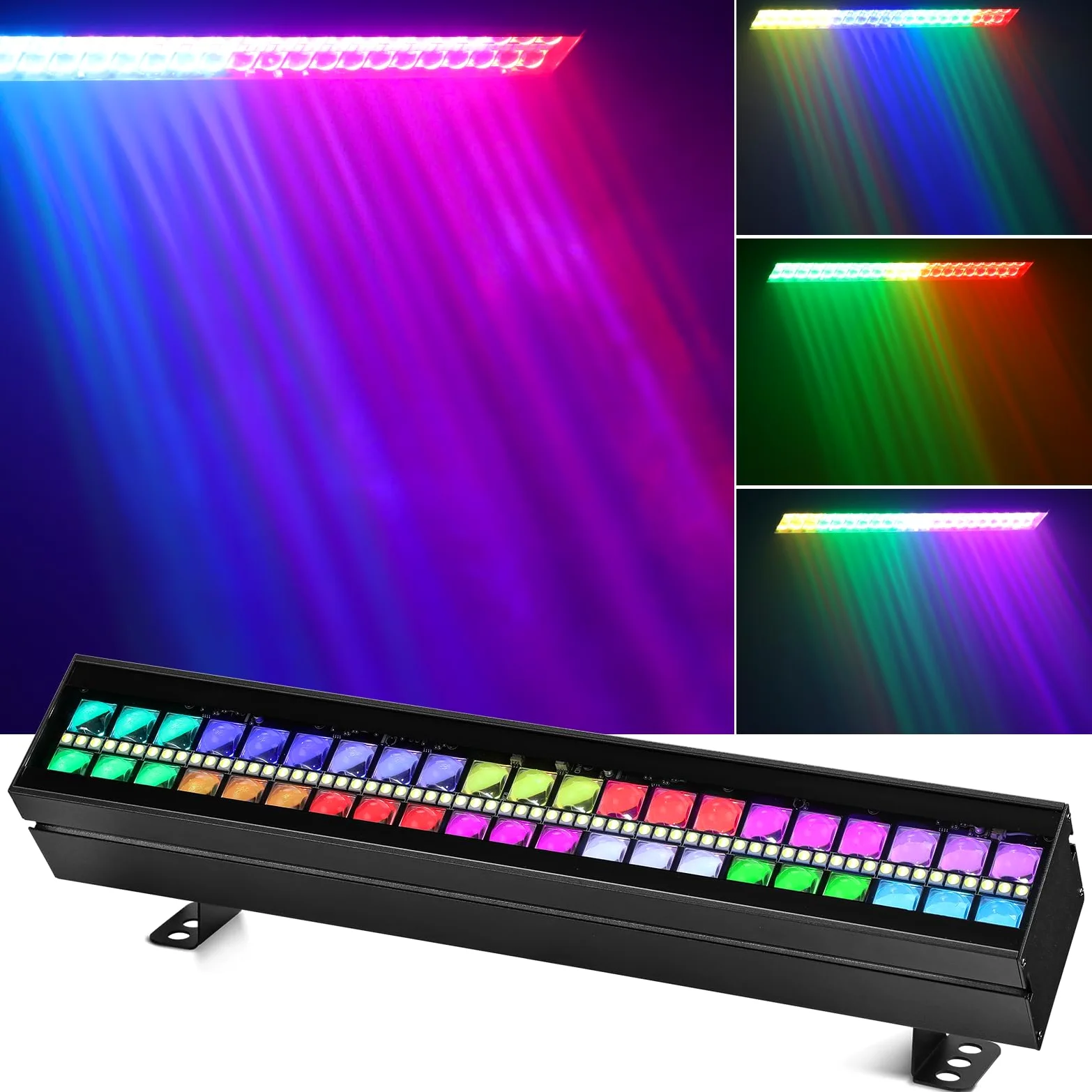 BETOPPER Barra Luce LED 105W RGBW, PAR LED DJ con DMX512, Controllo Audio, Effetti Beam/Wash/Strobe e Mappatura Pixel per Illuminazione Stage, Club, Concerti ed Eventi