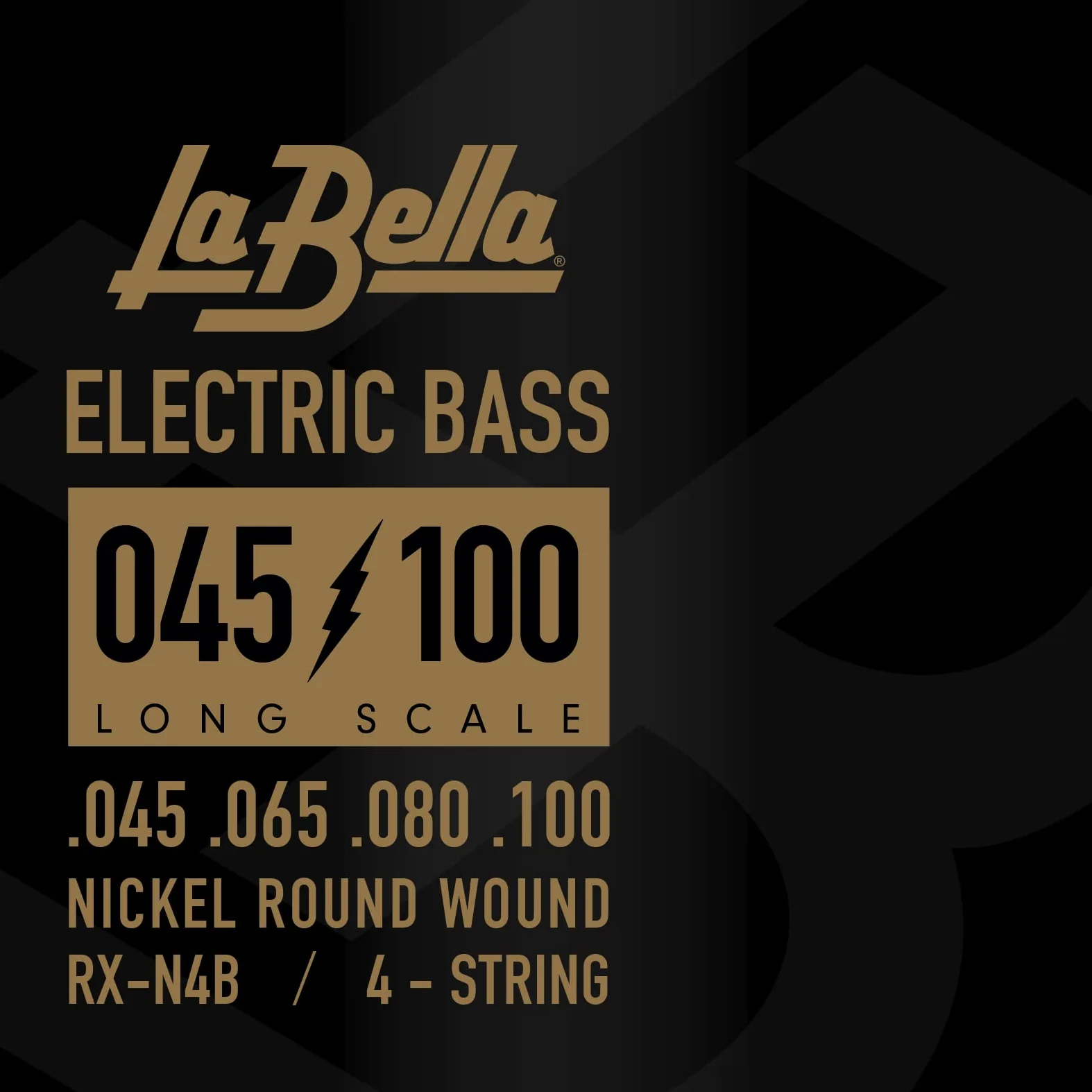 La Bella Strings »RX SERIES NICKEL PLATED - RX-N4B - E-BASS« Corde per Basso Elettrico - Nickel Plated Steel - 045-100