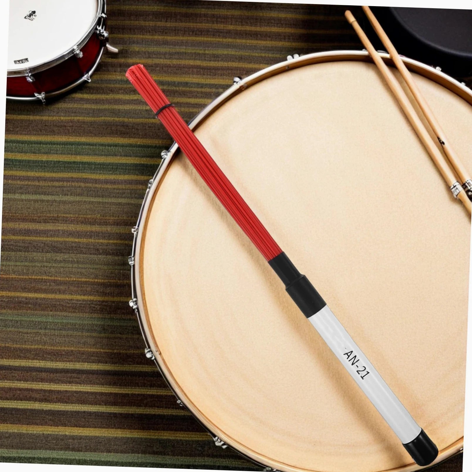 Spazzole per Batteria in Nylon Bacchette Percussione Jazz e Acustica Impugnatura Ergonomica Antiscivolo Compact per Pratica e Strumenti Musicali Professionali