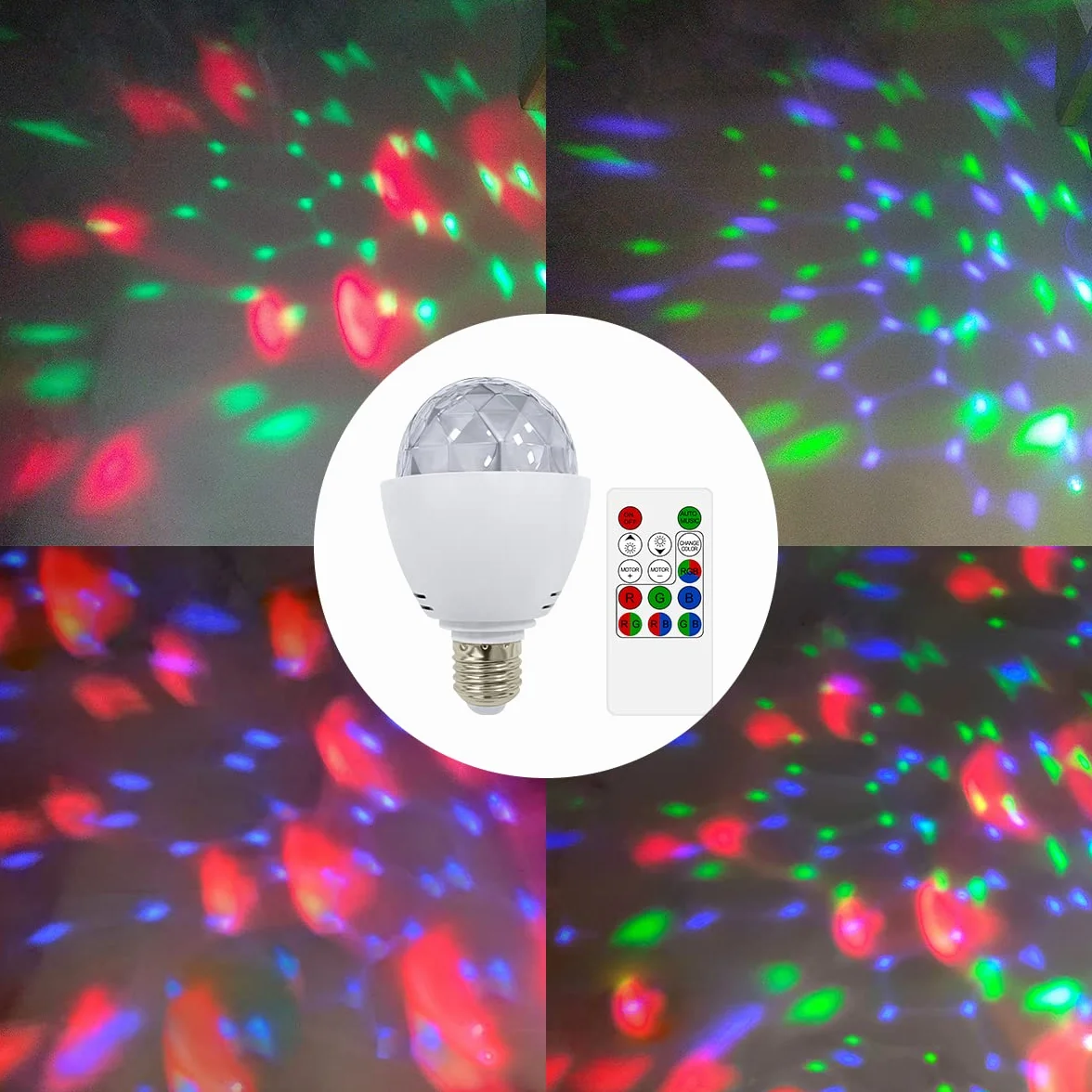 Luce da Discoteca, LED RGB Lampadina Colorata con Attacco E27, Luce per Palcoscenico con Telecomando per Feste Club Bar Discoteca Casa Matrimoni Pub