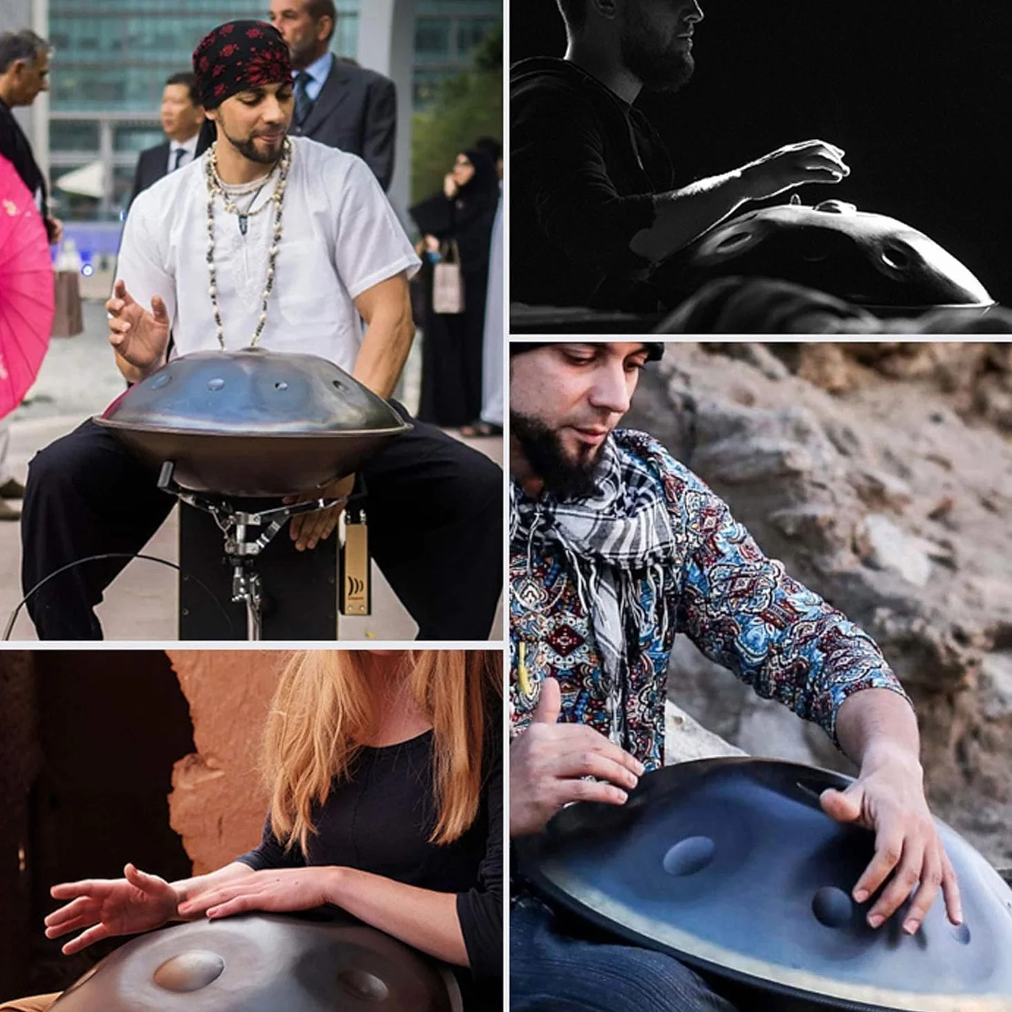 onlyfly Handpan Handpan Drum 9 Note 432Hz Re Minore 22" con Set Regalo in Bronzo