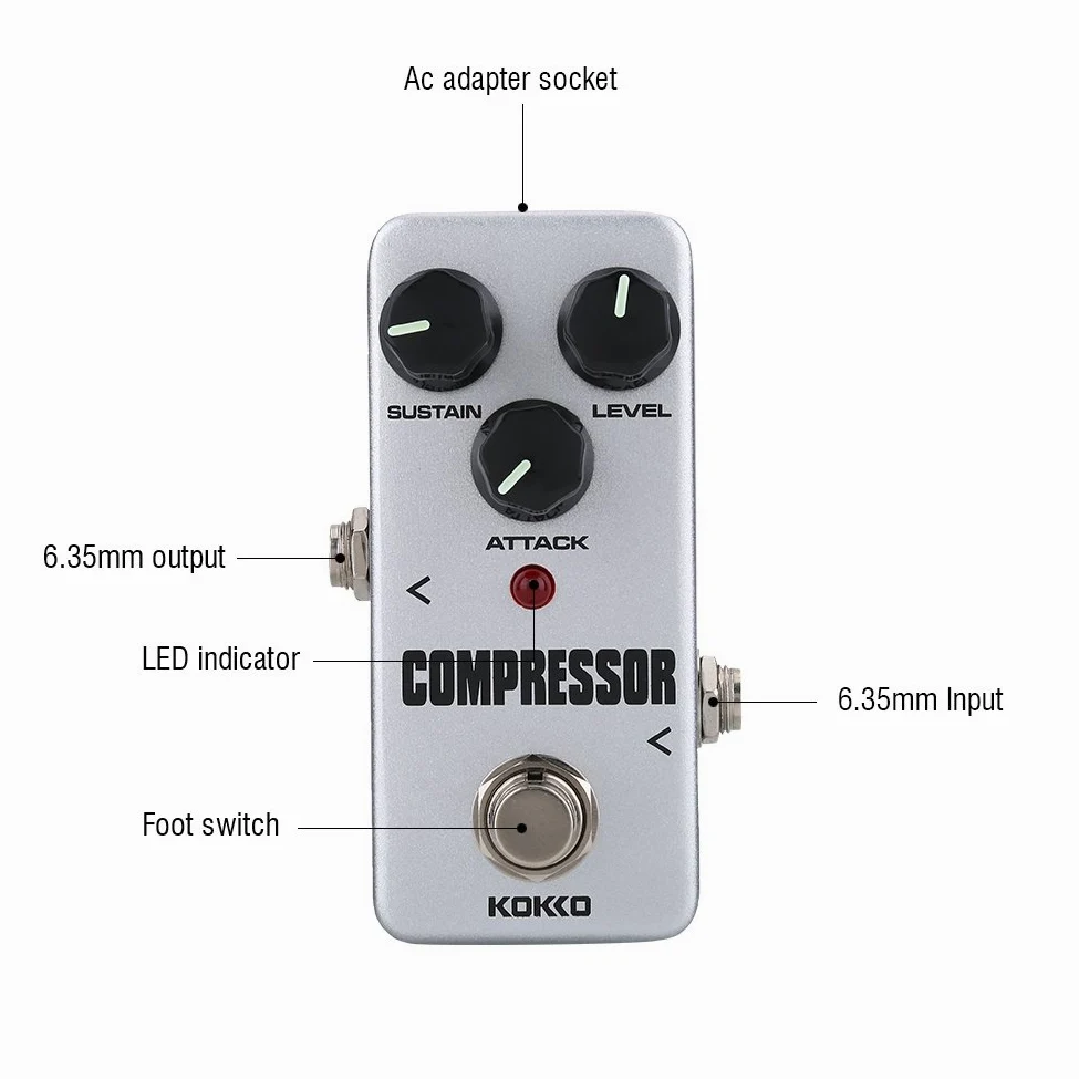 Effetto Chitarra, Mini Compressore Sustainer Pedale Effetto Accessorio Strumento per Chitarra Elettrica