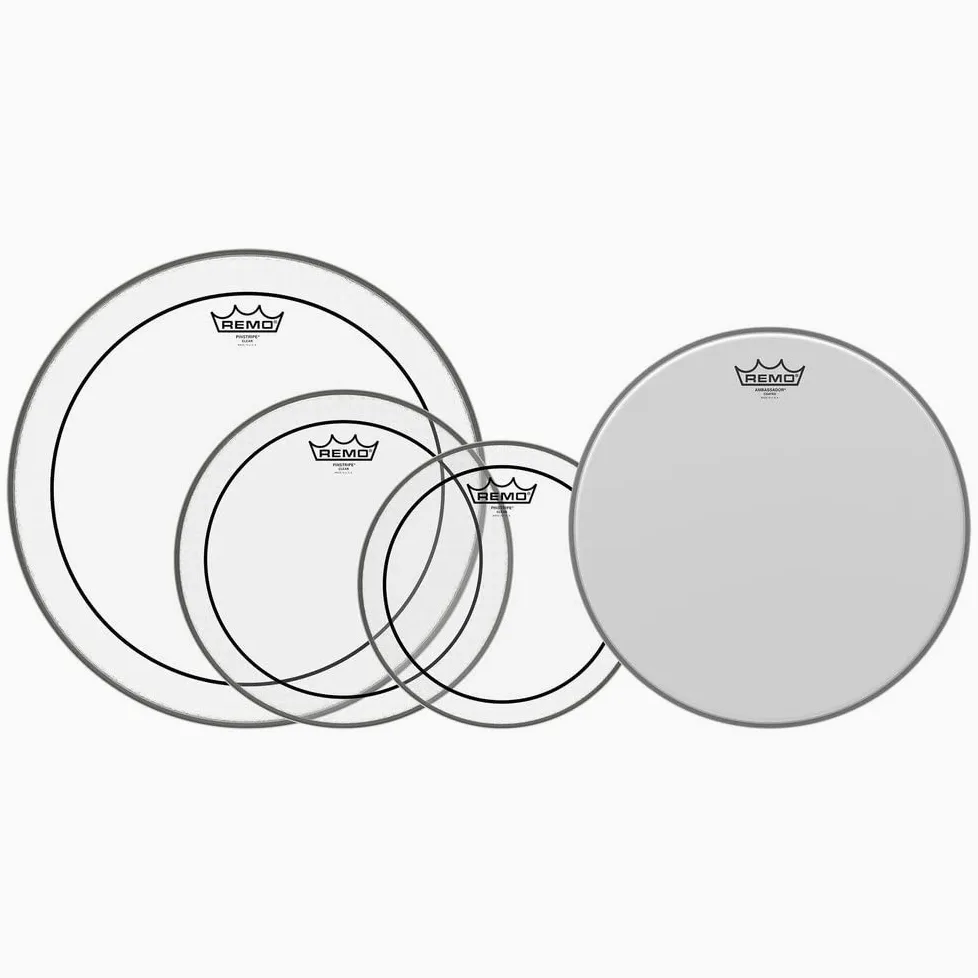 Remo drumhead Pro Pack Pinstripe trasparente 10 pollici, 12 pollici, 14 pollici + 14 pollici gratuito PP-0110-PS