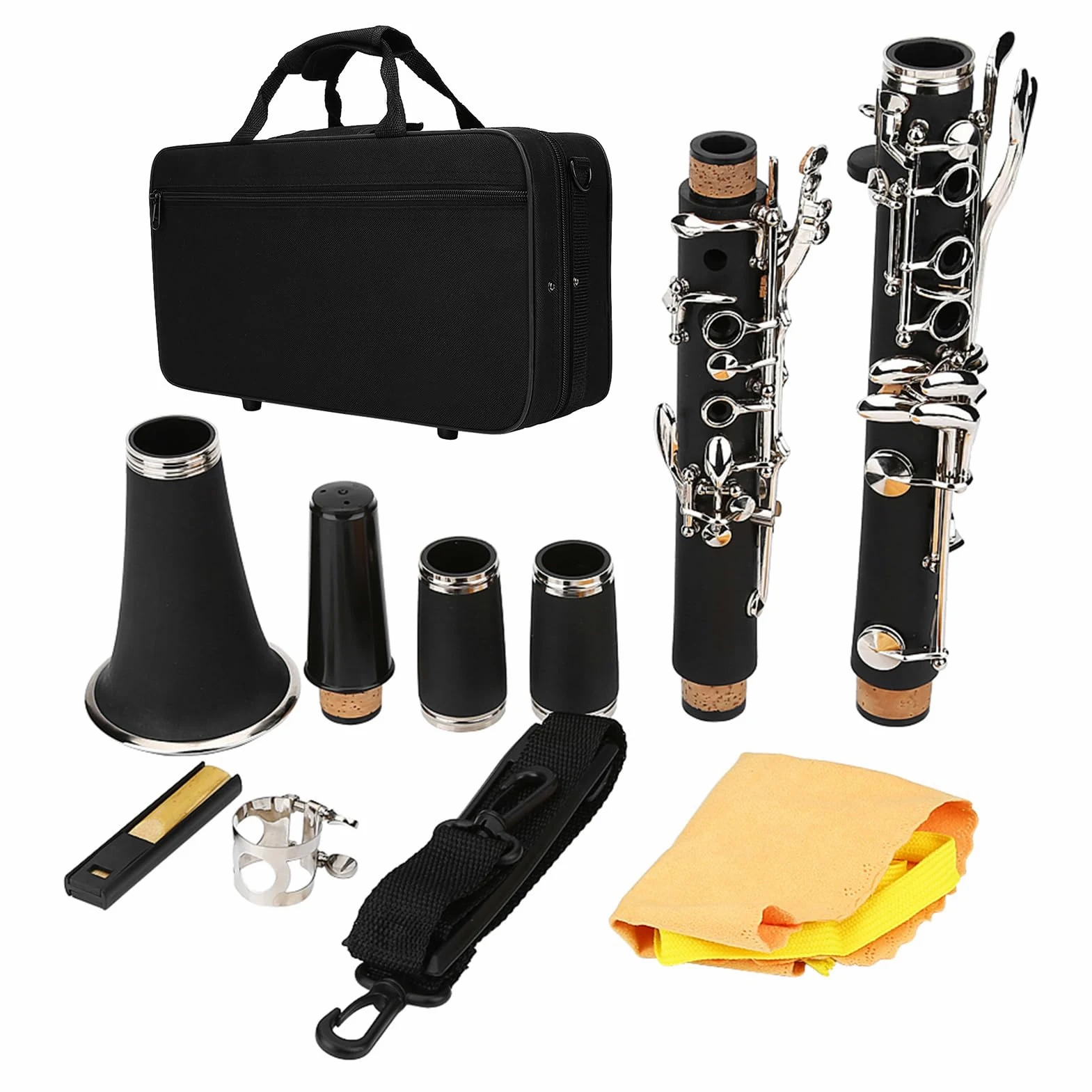 Generic Clarinetto in Bachelite con Tono B Discendente a 17 Tasti per Prestazioni Audio Fluide Nelle Bande Musicali