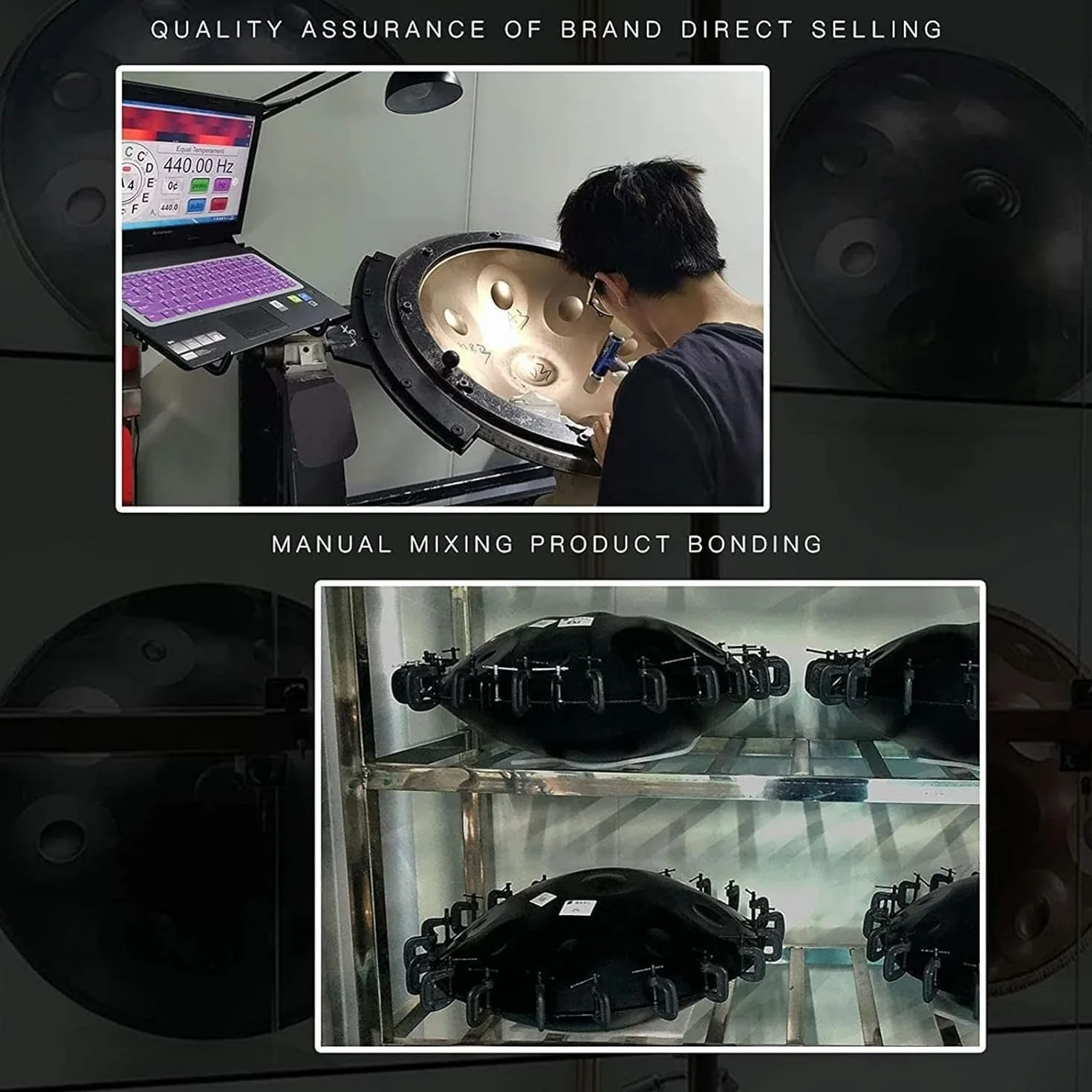 onlyfly Handpan Handpan Drum 9 Note 432Hz Re Minore 22" con Set Regalo in Bronzo
