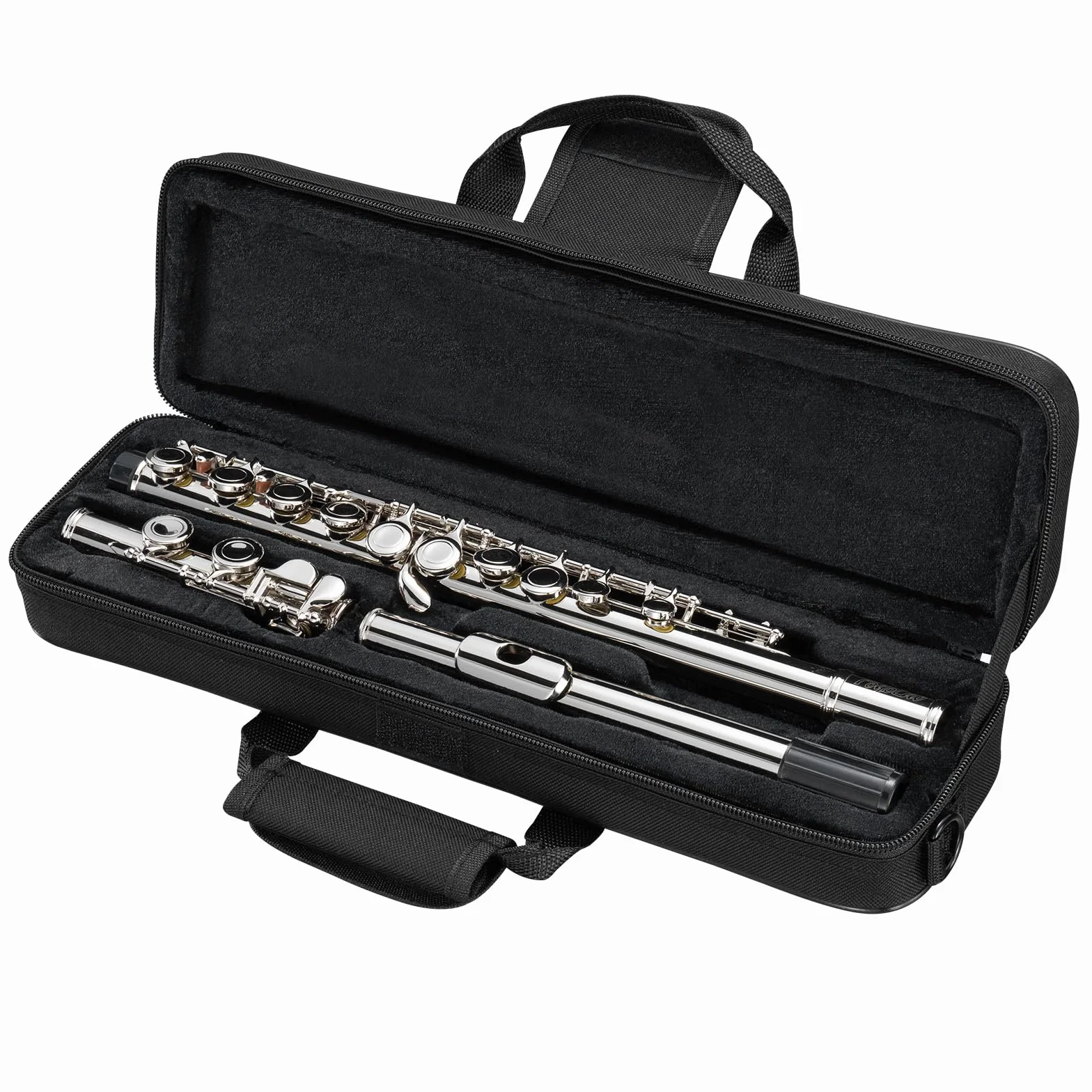 POGOLAB Flauti, Foro Chiuso C 16 Tasti, Flauto per Studenti Principianti Avanzati, con Kit di Pulizia per Flauto, Borsa per il Trasporto, Supporto, Cinghia, Asta Sonda, Guanti, Grasso, Placcato Nickel