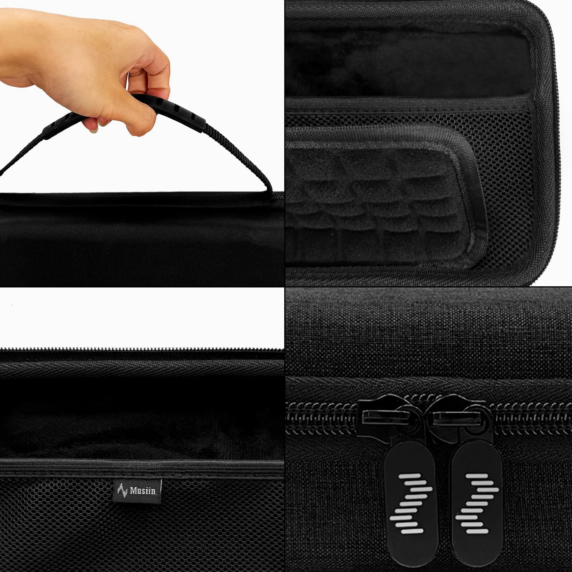Musiin Custodia per sintetizzatore audio compatibile con Teenage Engineering OP-1 Field/OP-XY, custodia portatile per attrezzatura musicale con tasca superiore in rete e struttura scanalata per un