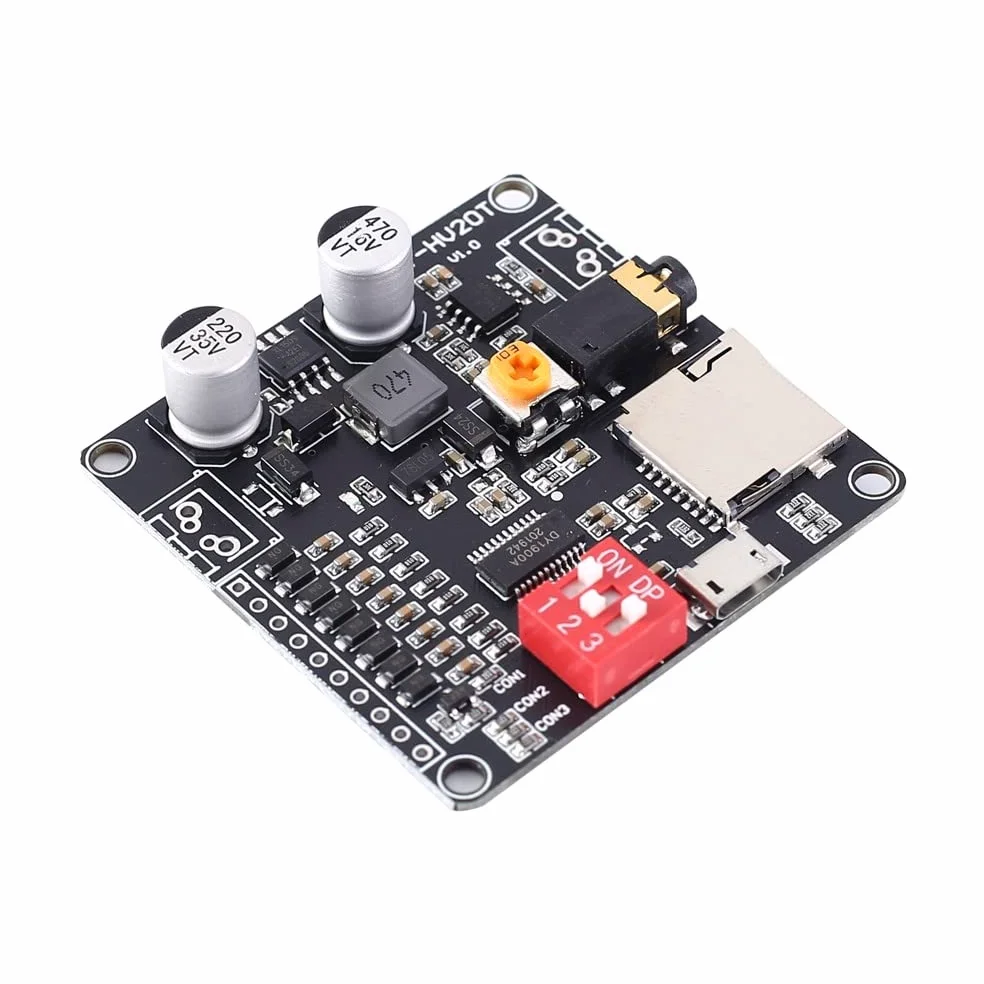 Modulo di Riproduzione Vocale, DC 6V-35V Modulo Vocale Digitale Amplificatore Scheda TF Accessori, per consiglio almeno 12v