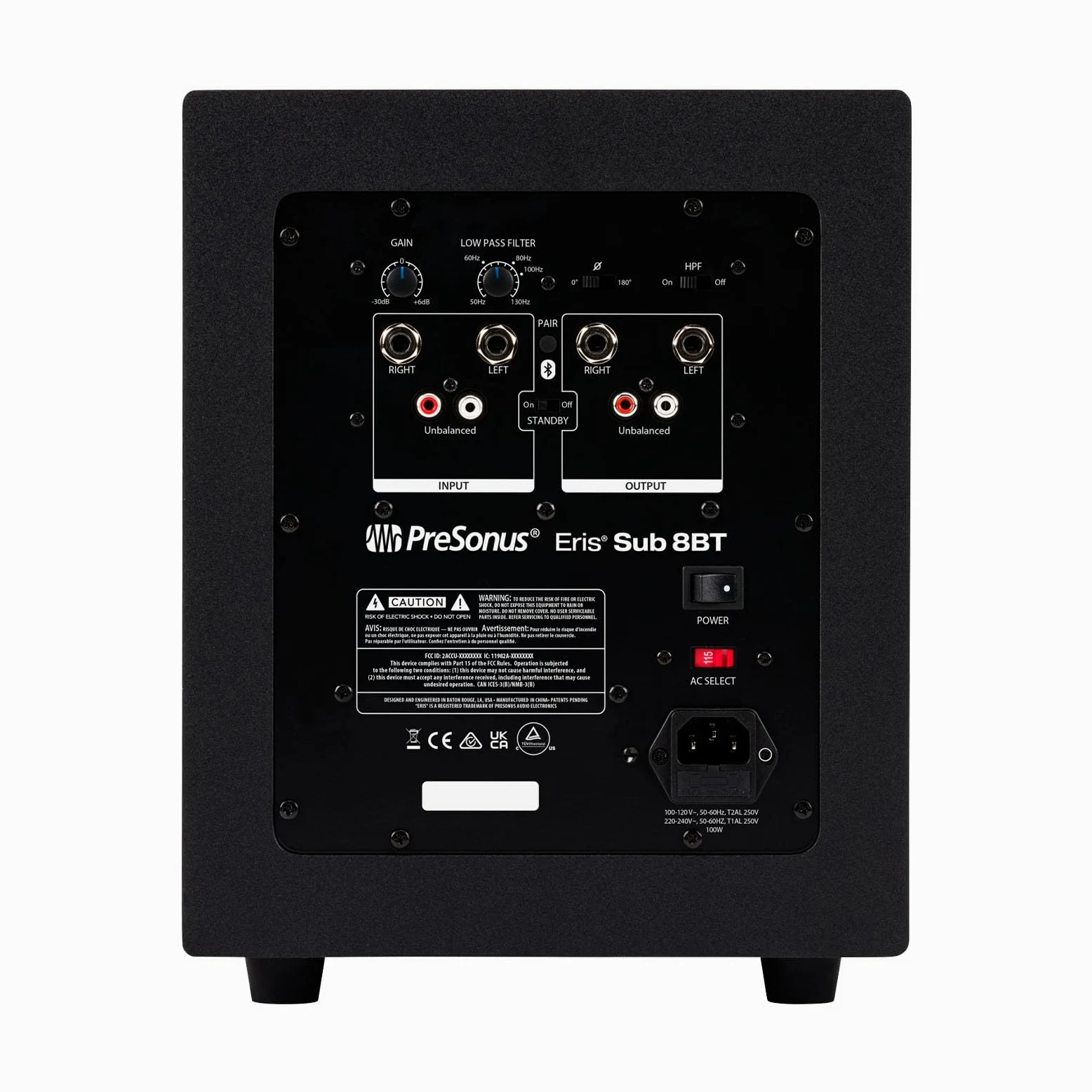 PreSonus Eris Sub 8BT — 8" Inch Powered Subwoofer, Powered Sub, Active Subwoofer, Wireless, Bluetooth, Home Audio, Bass Speaker, Home Theater, Music Production, Gaming