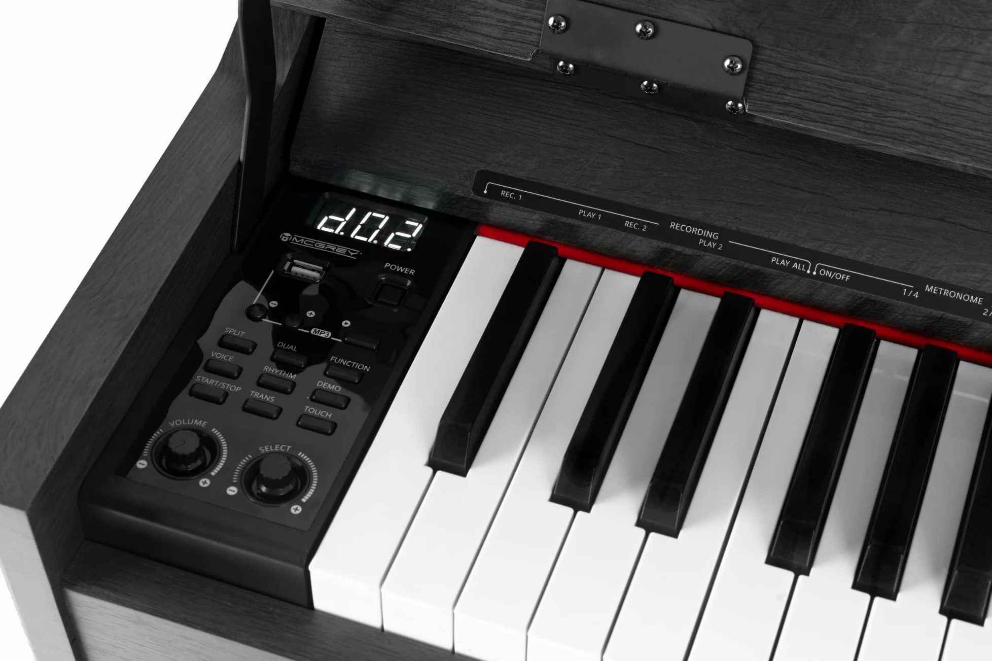 McGrey DP-18 SM Pianoforte Digitale Nero Opaco - 88 Tasti Tastiera con azione a martello - Pianola musicale con USB, 128 suoni, 128 polifonie, 3 pedali - Piano digitale Set con Panca e Cuffie