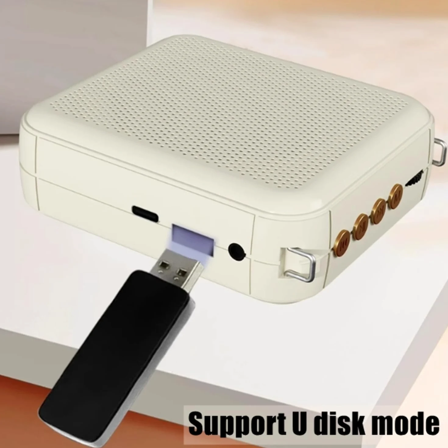 Amplificatore Vocale Ricaricabile Portatile Mini Altoparlante con Microfono Cablato Auricolare e Cintura Microfono Personale Altoparlante per Insegnanti Guida Turistica (Nero)