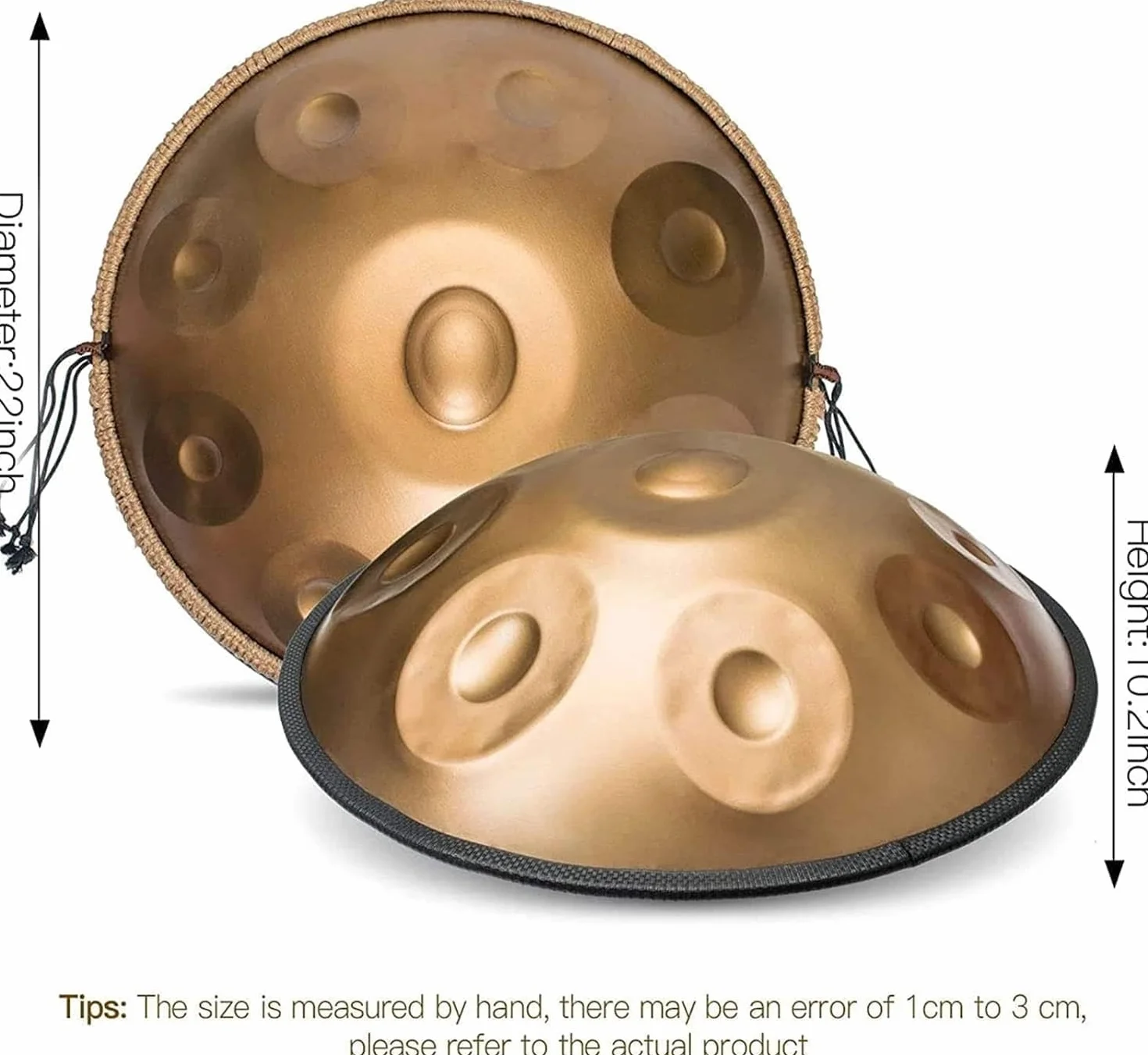 onlyfly Handpan Handpan Drum 9 Note 432Hz Re Minore 22" con Set Regalo in Bronzo