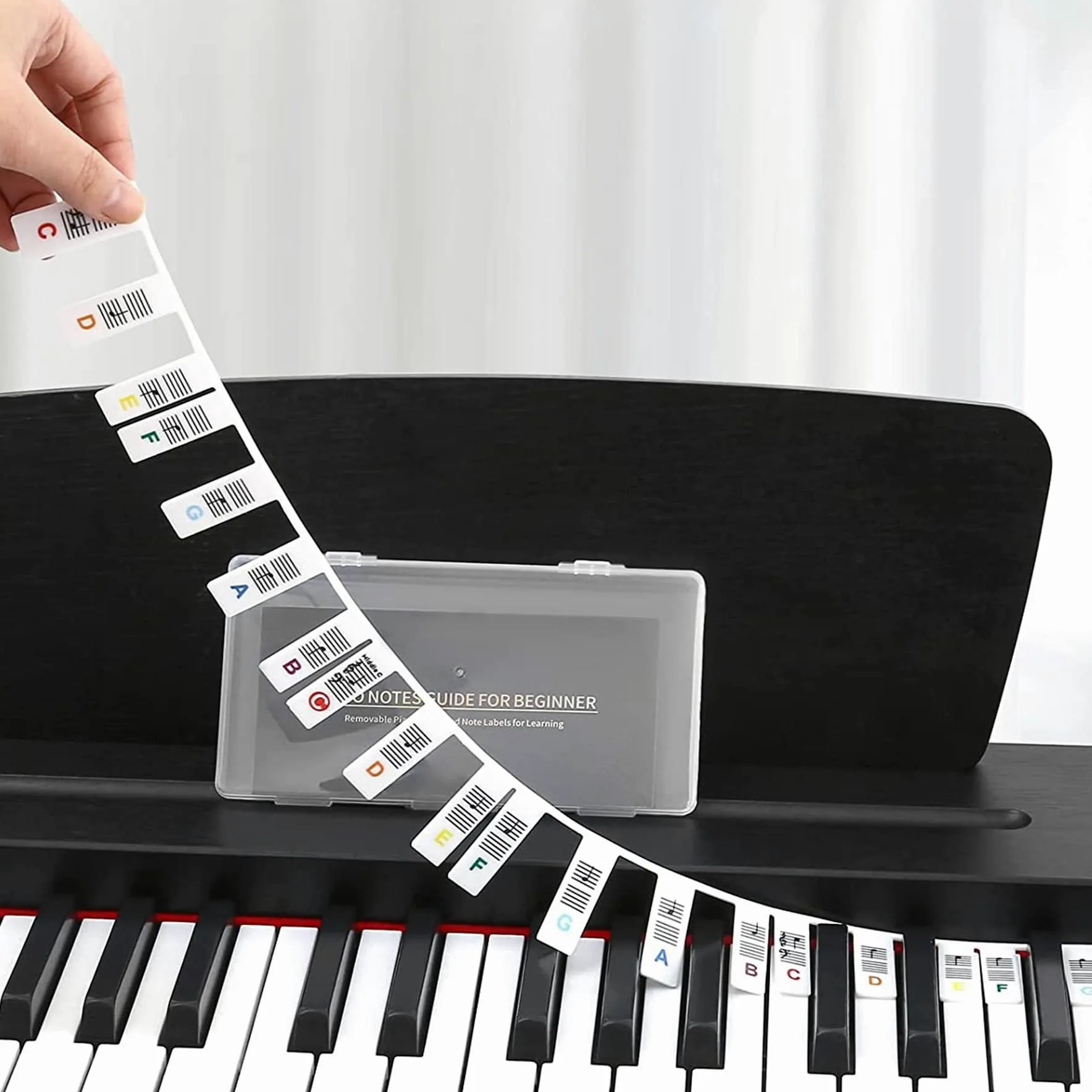 Adesivo per Tastiera del Pianoforte,Adesivo per note di pianoforte,Etichette per Tastiera Pianoforte,Pianoforte pieghevole,Adesivi per Tastiera di Pianoforte,Guida Alle Note di Pianoforte