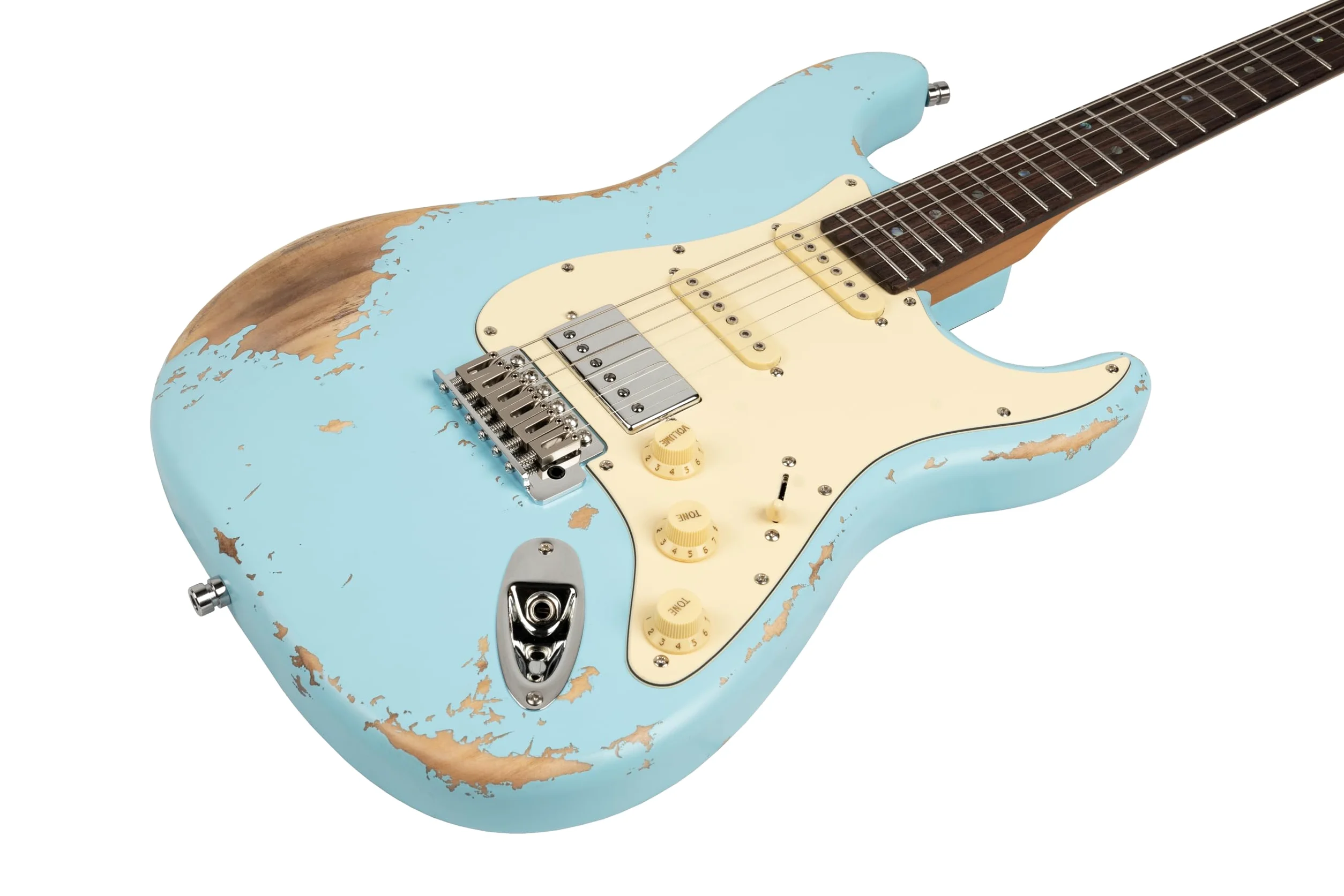 Henry’s ST-1 Python Strat Chitarra Elettrica - Blu - Chitarra Elettrica di Alta Qualità con Corpo in Paulownia - Manico in Acero Tostato - Pickup HSS e Interruttore a 5 Vie