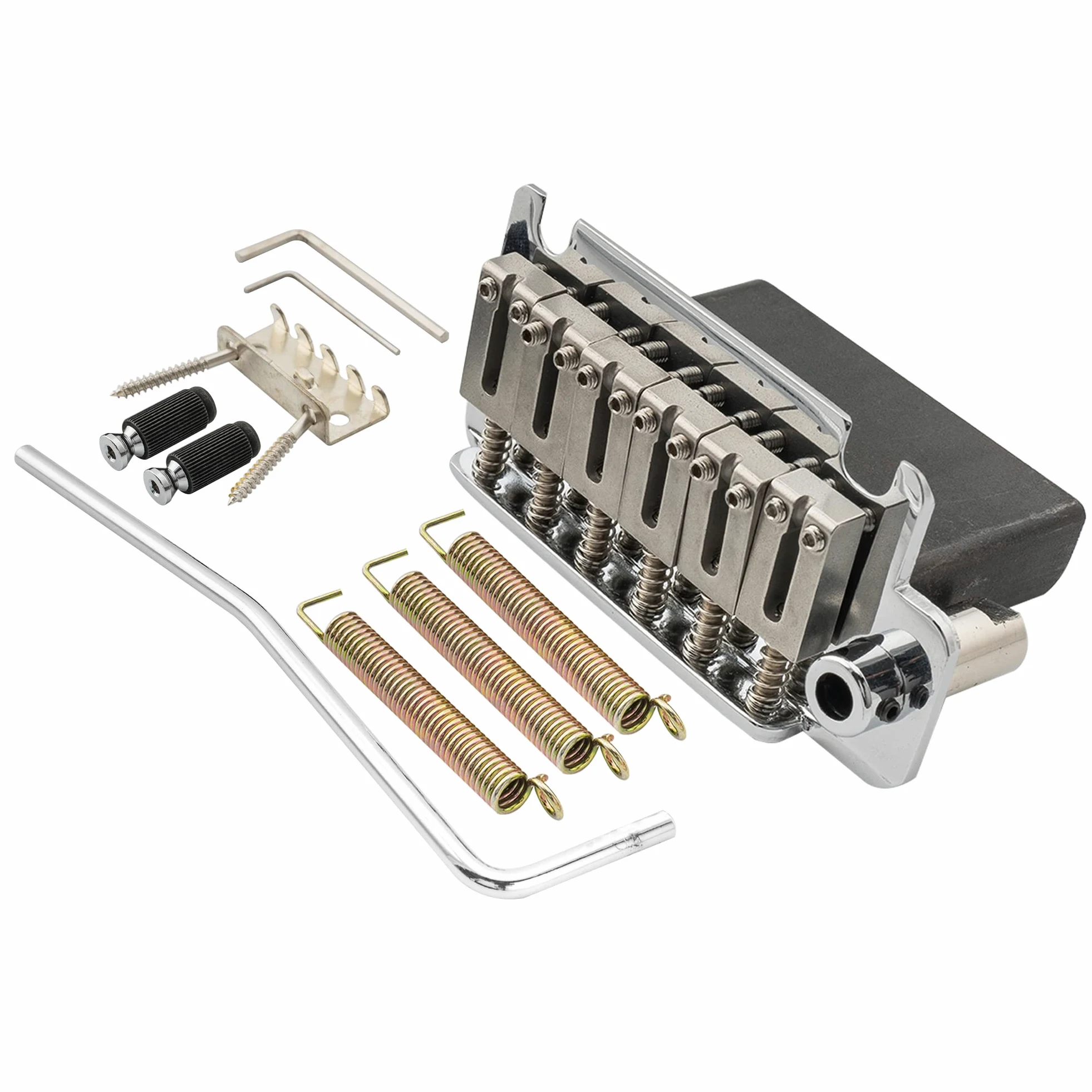 Musiclily Pro 52,5mm Ponte Tremolo 2 Pivot Selle in Acciaio per Chitarra Elettrica American Strat, Cromato