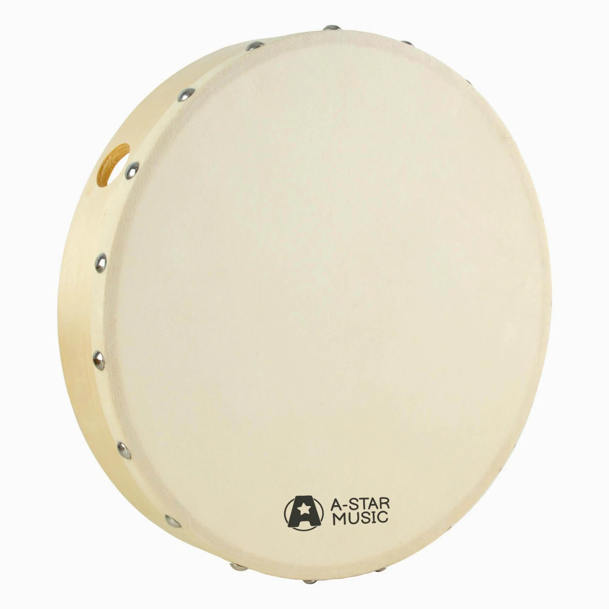 A-Star Tamburo a mano pre-accordato portatile da 10 pollici, testa in pelle naturale, tamburo a telaio da 25 cm di diametro