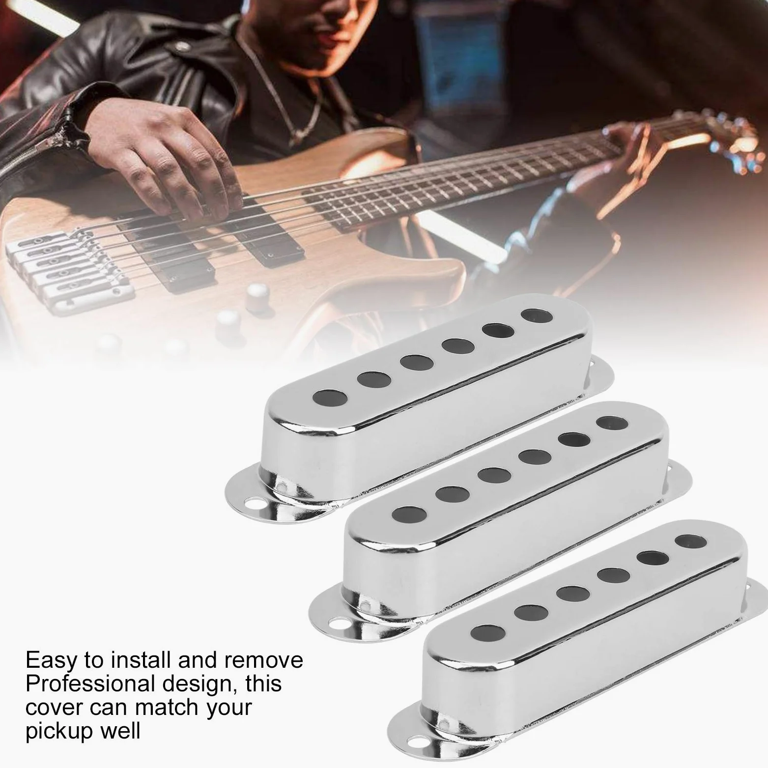 3 Pezzi Copertura Pickup Singolo Chitarra, Copertura Pickup Single Coil in Ottone 48mm / 50mm / 52mm coperture Pickup Stratocaster per Chitarra elettrica ST SQ
