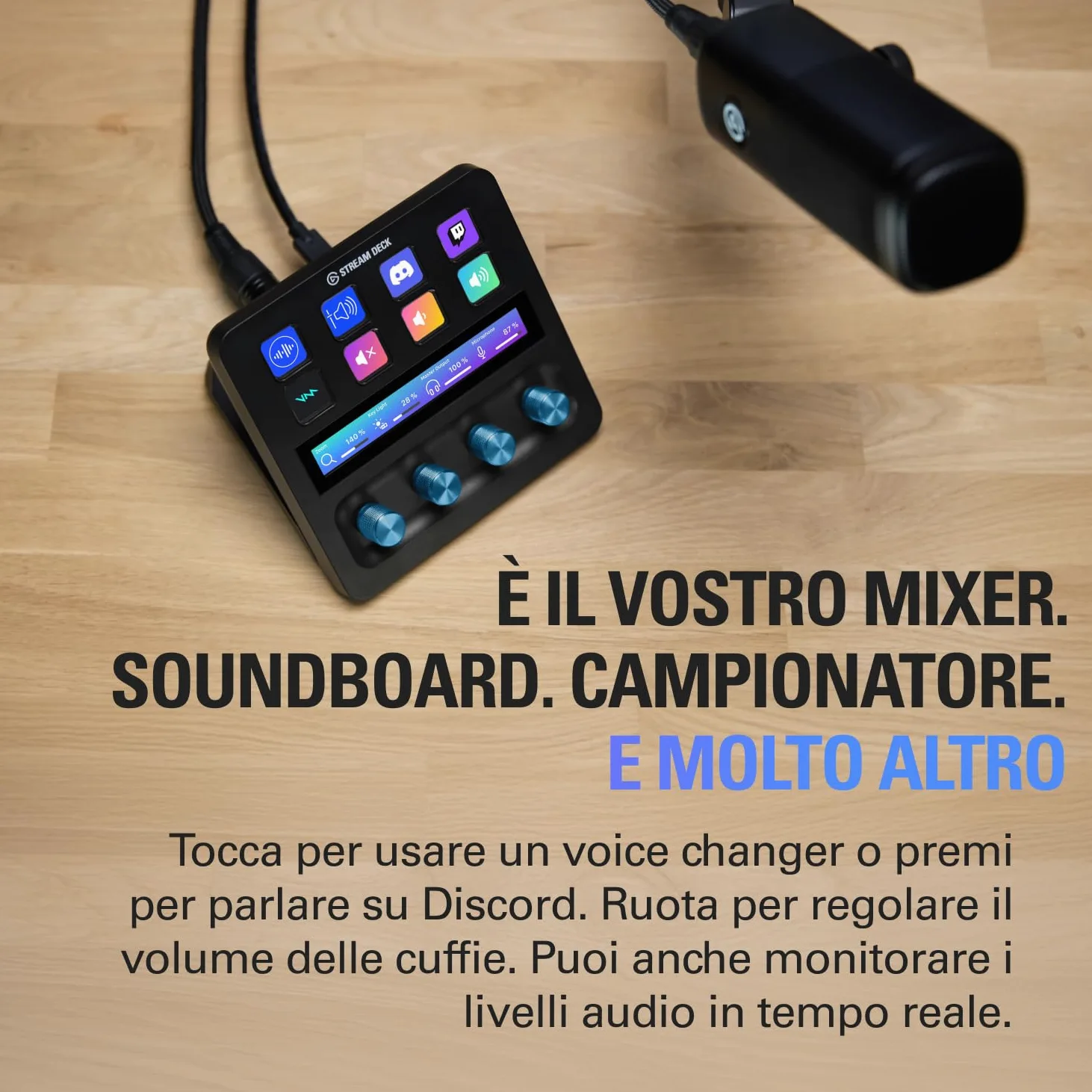 Elgato XLR Dock – Per Stream Deck +, interfaccia microfono da XLR a USB, mixer audio personalizzabile, guadagno di 75 dB/alimentazione phantom/Clipguard – Mac/PC, Stream Deck non incluso