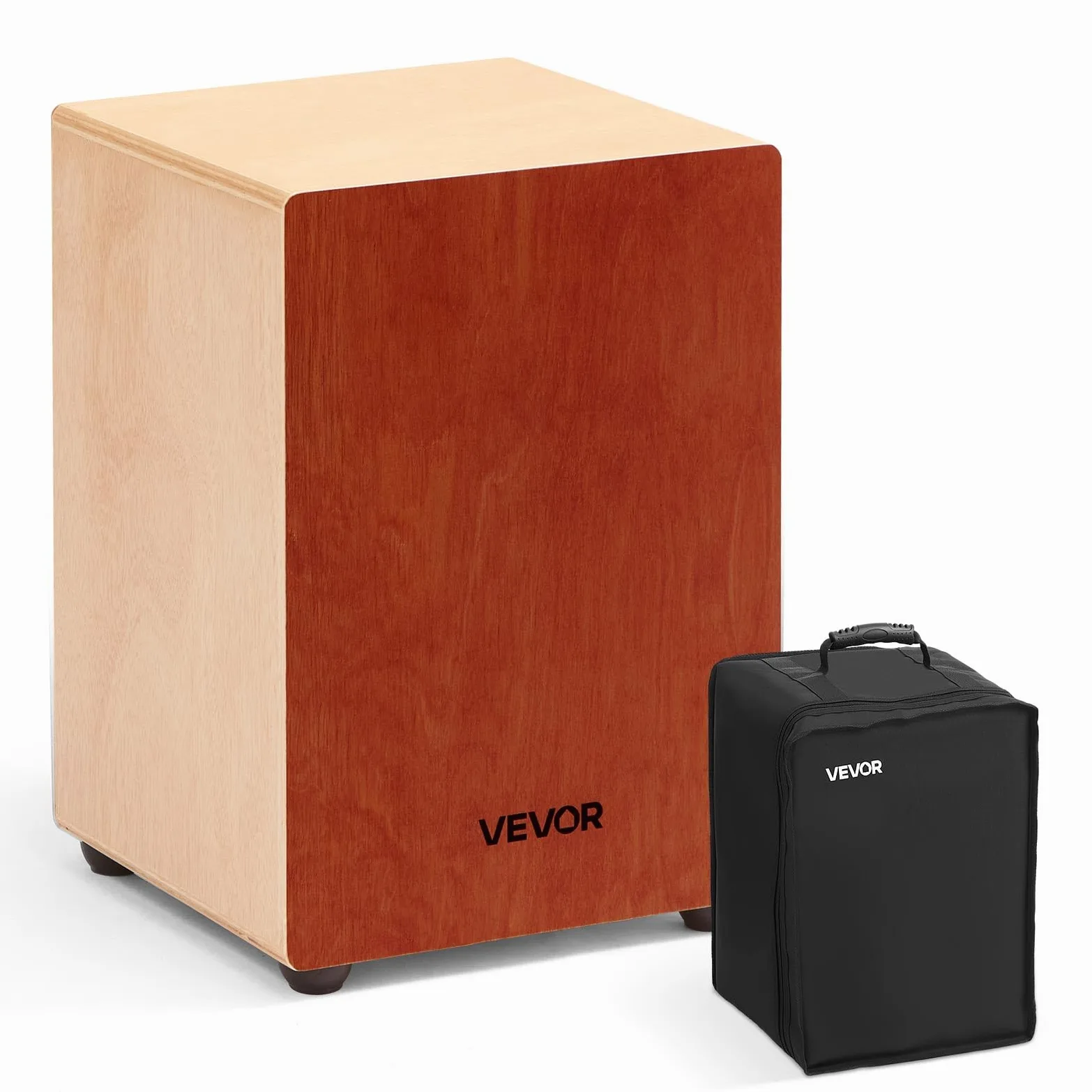 VEVOR Cajon Box Drum, Con Corde per Chitarra Interne, Scatola di Percussioni in Legno Leggera, Strumento Musicale Portatile in Legno di Betulla con Borsa da Viaggio, 30,5 x 30,5 x 43,2 cm