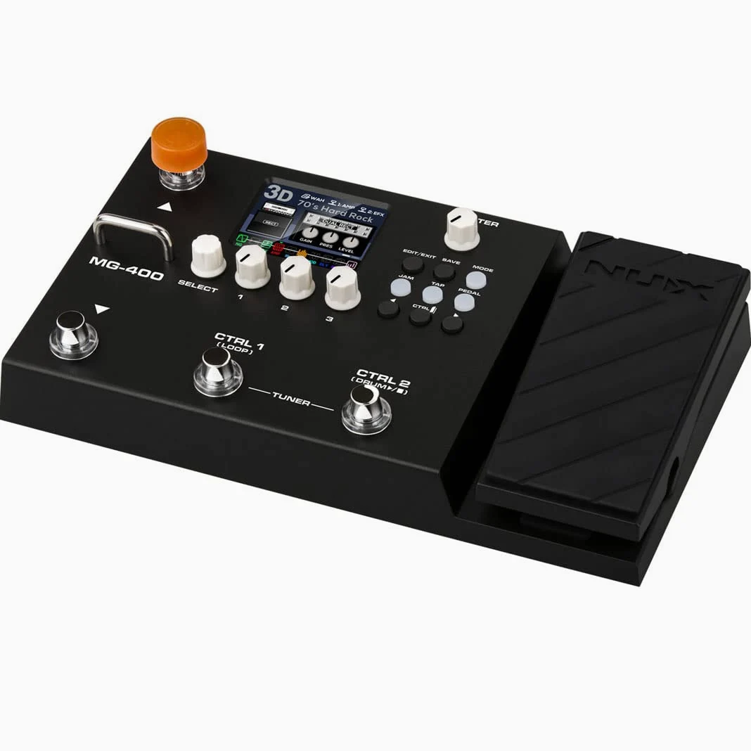 NUX MG-400 Multi Effetti Pedale, Modellazione Amp, 512 campioni IR, 10 blocchi di segnale mobili indipendenti, nero