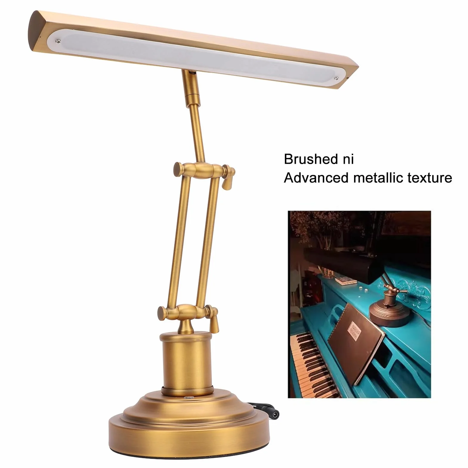 Lampada da Pianoforte per Pianoforte Verticale, Lampada da Tavolo a LED da 12 W con luminosità Regolabile da 3000K a 6000K, Luce per Leggio per Pianoforte, (Spina europea)