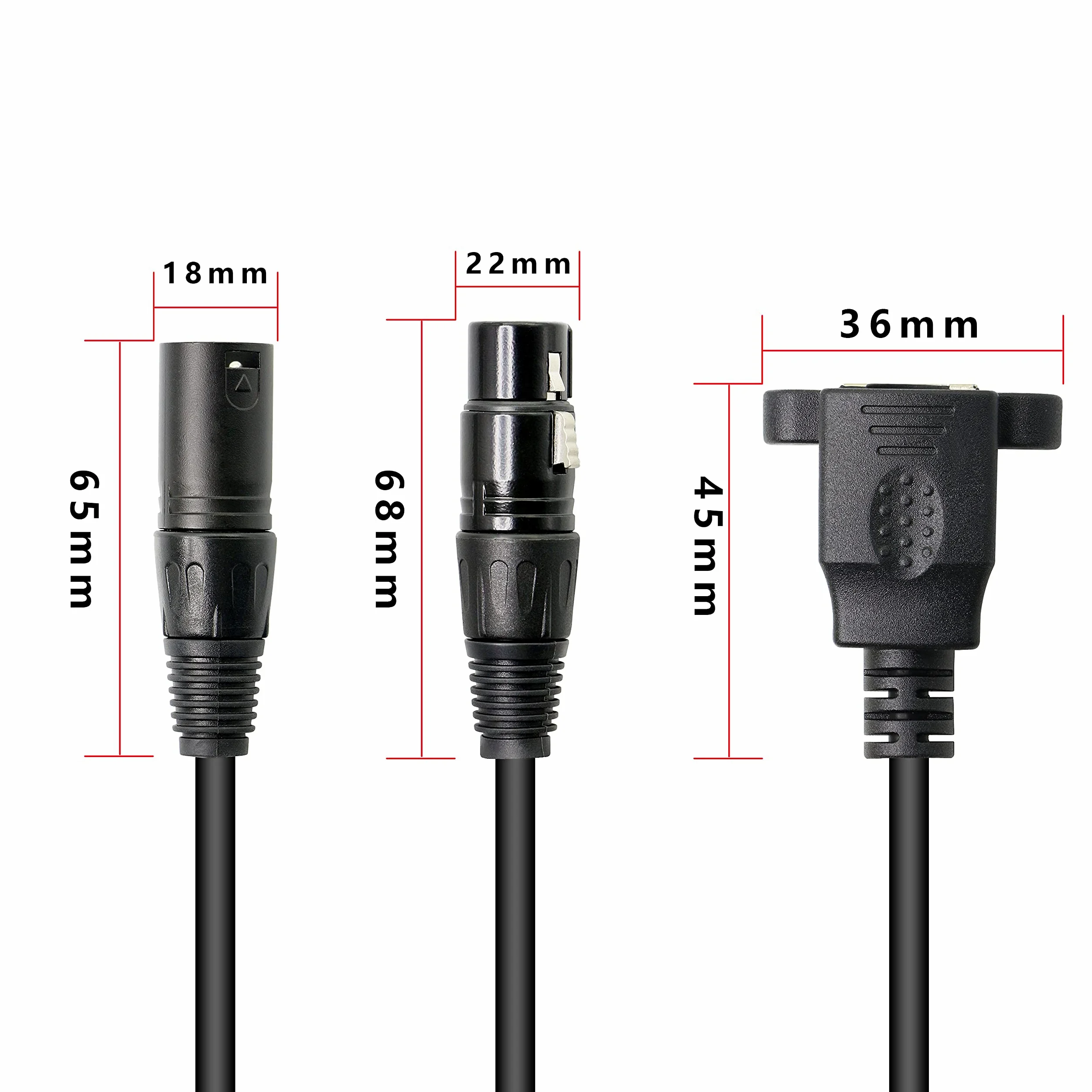 GELRHON Adattatore XLR 3 pin a RJ45 femmina, XLR maschio, cavo di prolunga per connettori di rete